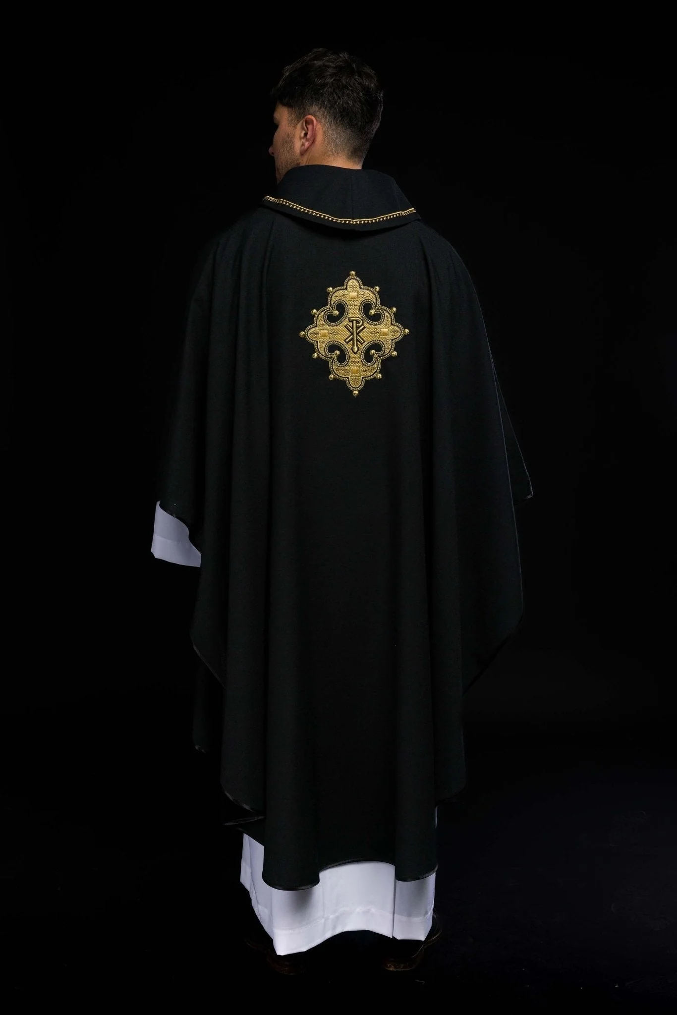 Black chasuble with gold PAX symbol - Image 8