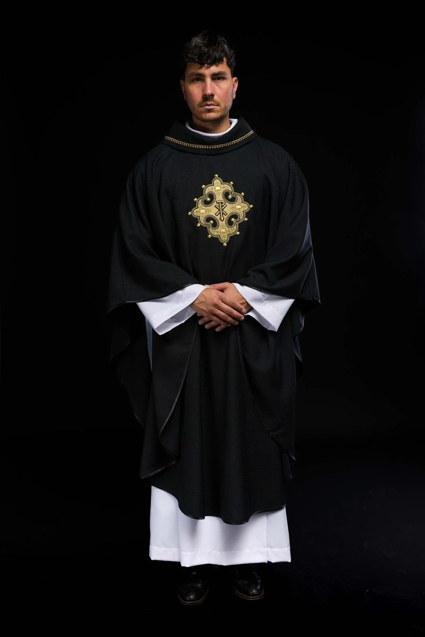 Black chasuble with gold PAX symbol - Image 9