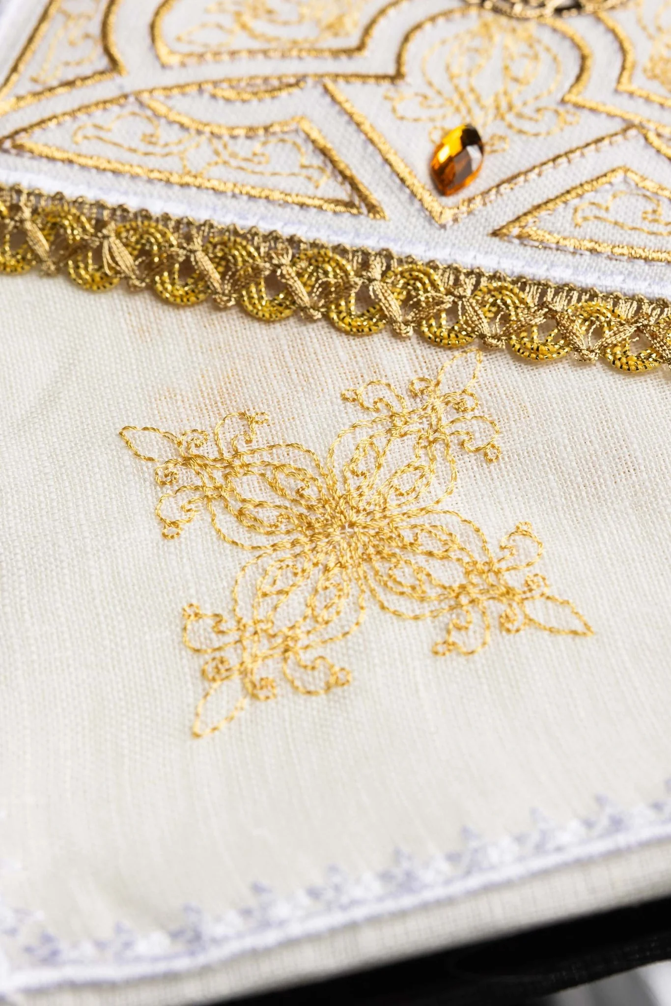 Chalice Linens Elaborately Decorated with Embroidery - Image 3