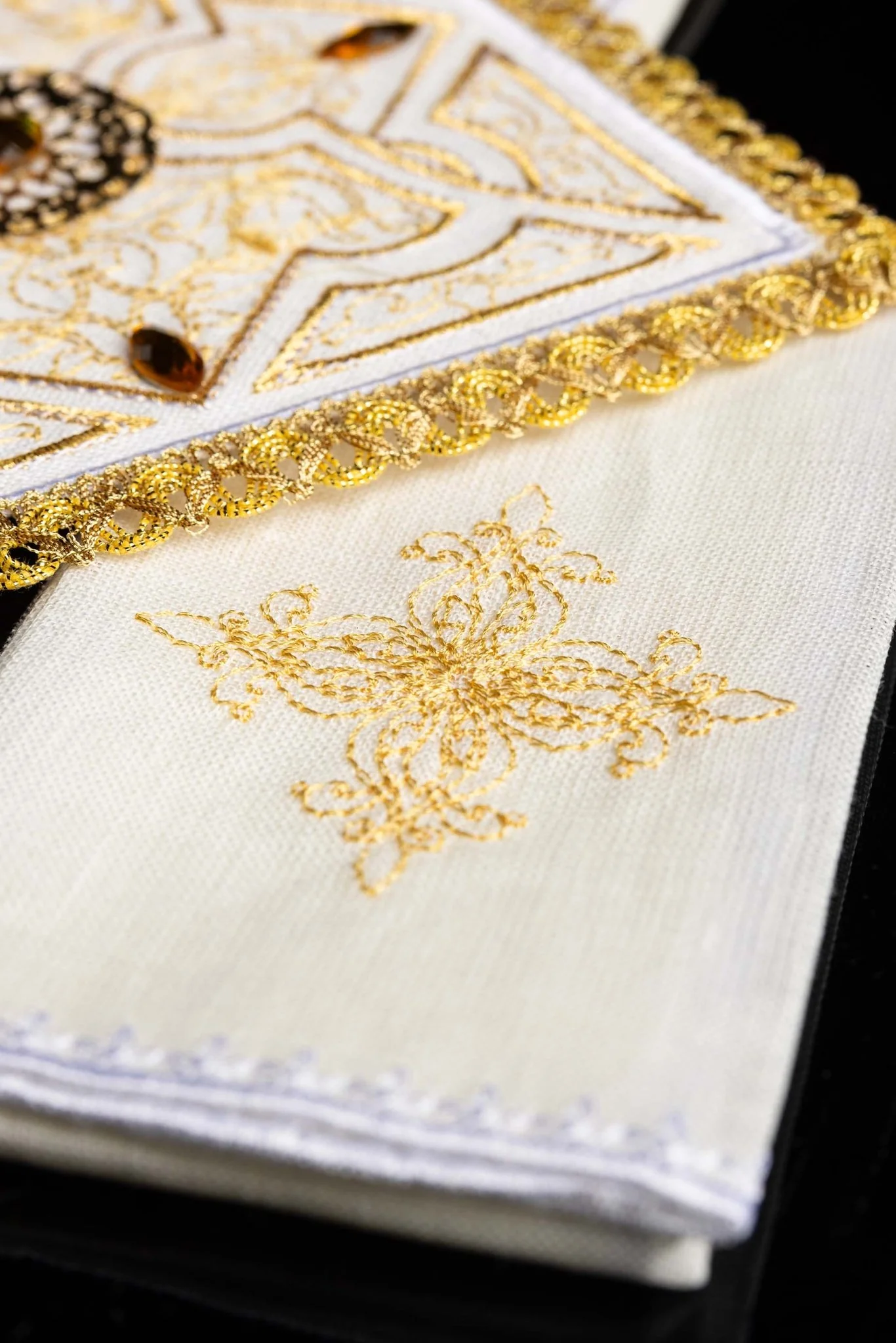 Chalice Linens Elaborately Decorated with Embroidery - Image 5