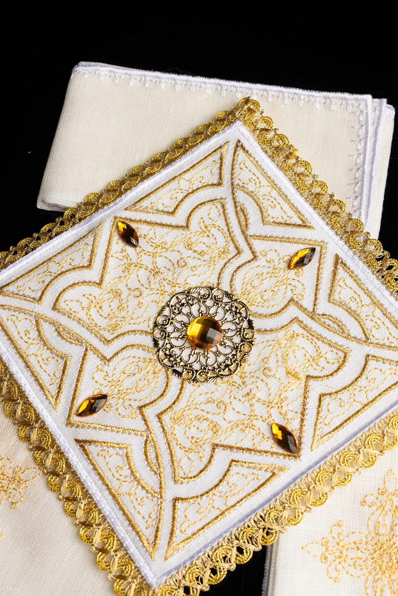 Chalice Linens Elaborately Decorated with Embroidery - Image 6