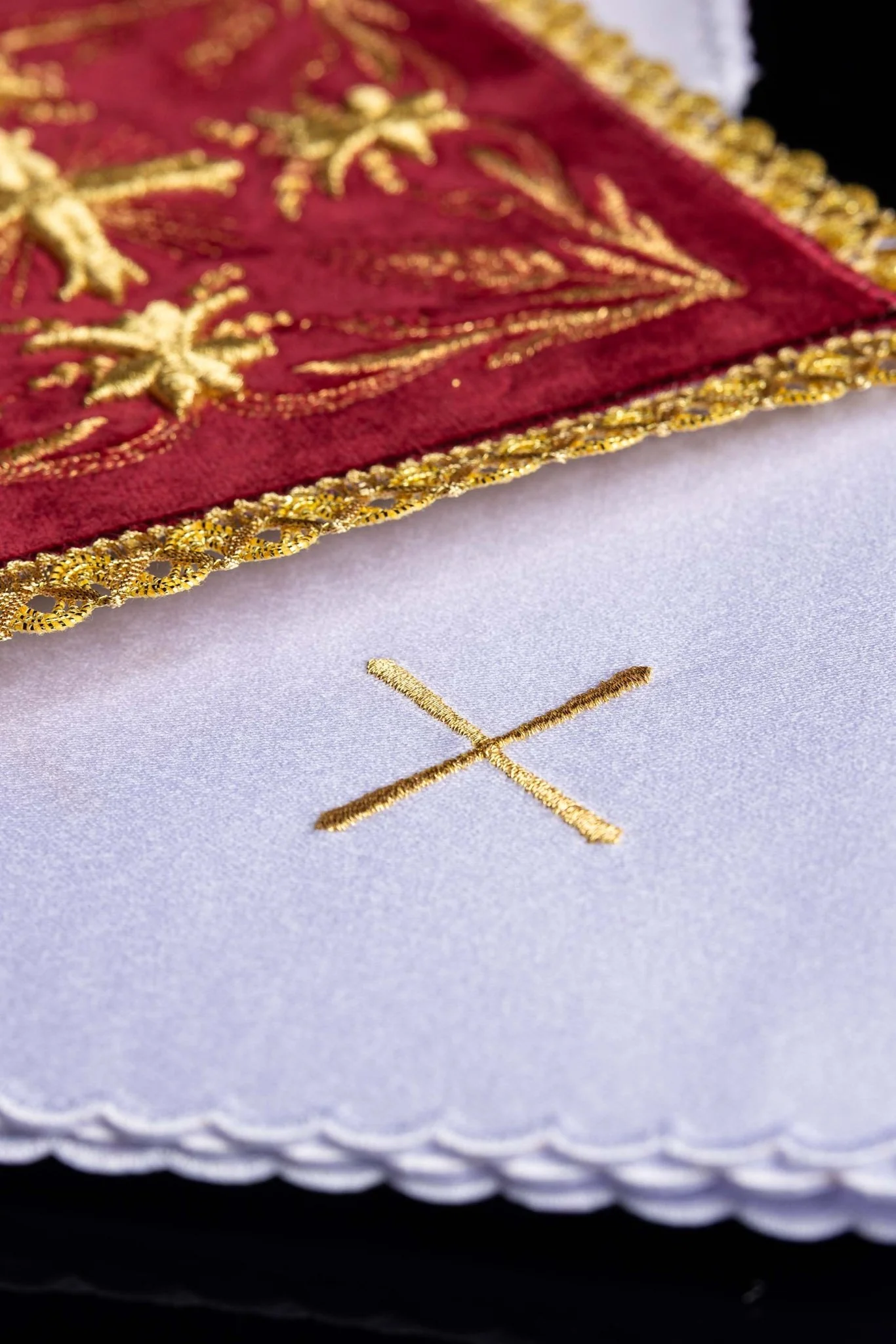 Chalice Linens Embroidered Burgundy Velvet - Image 3