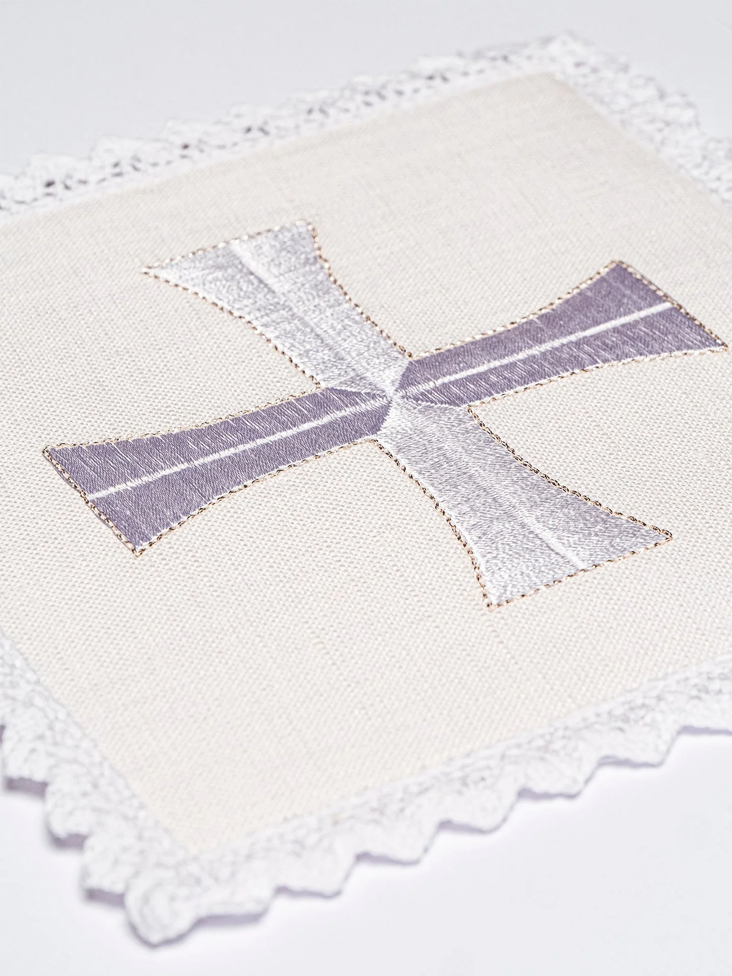 Chalice Linens with Delicate Cross Embroidery - Image 2