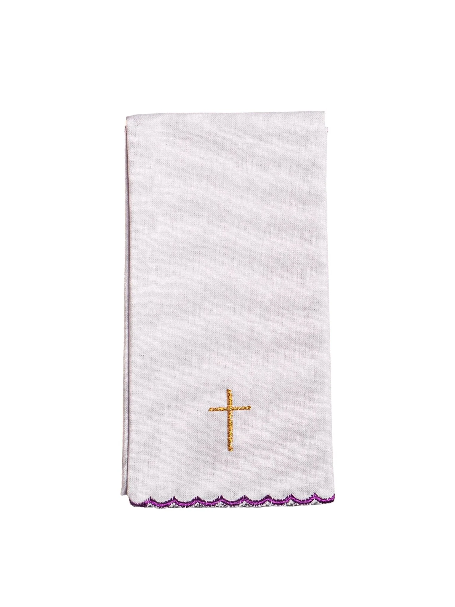 Chalice linens with purple embroidery Christ Carrying the Cross - Image 4