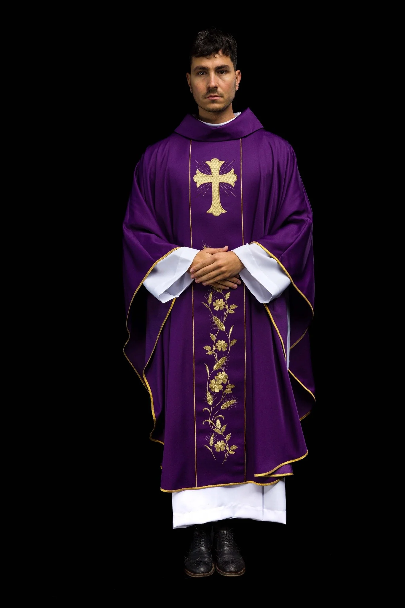 Chasuble Cross and Ears of Wheat in purple - Image 8