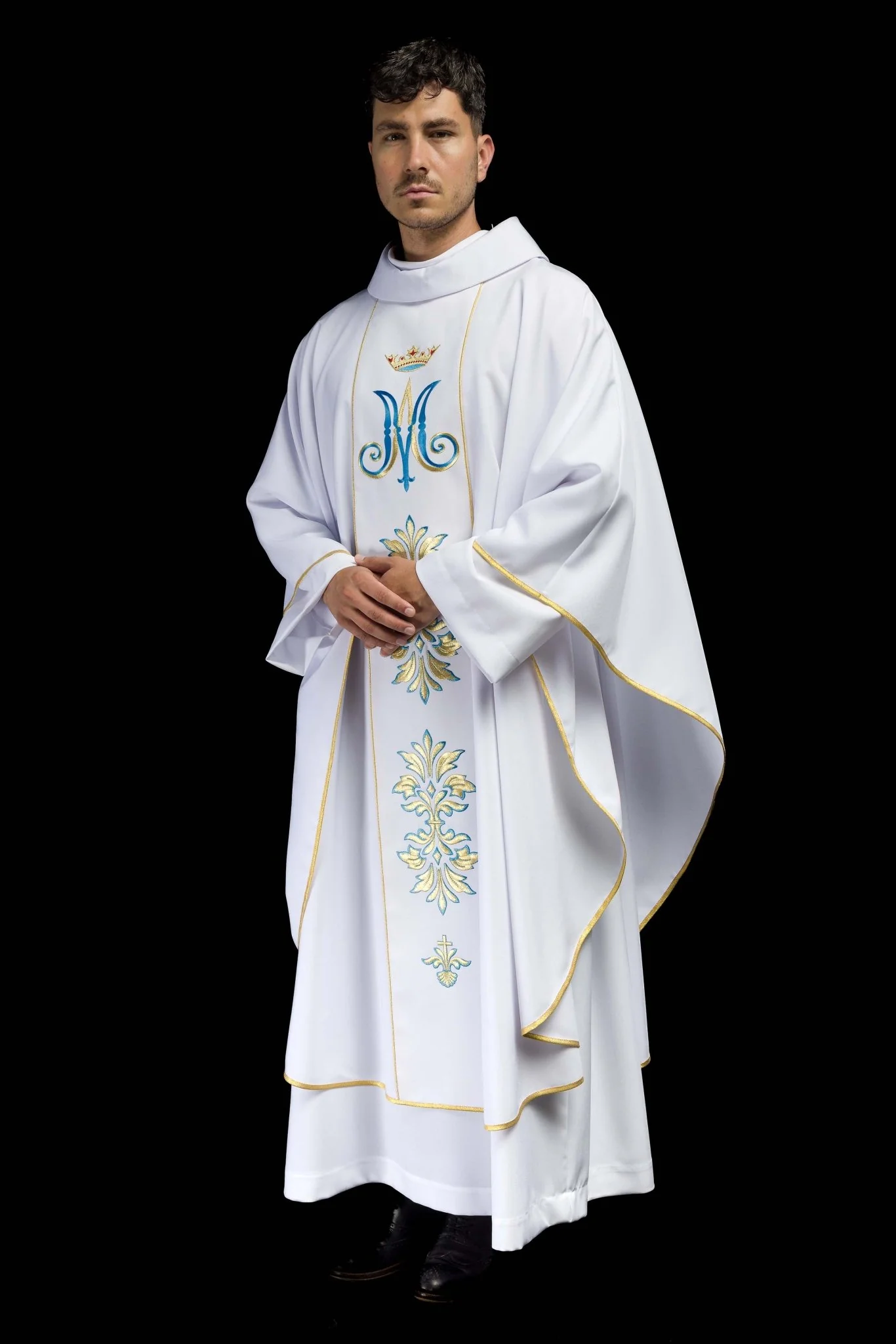 Chasuble embroidered with Mary motif in White - Image 8