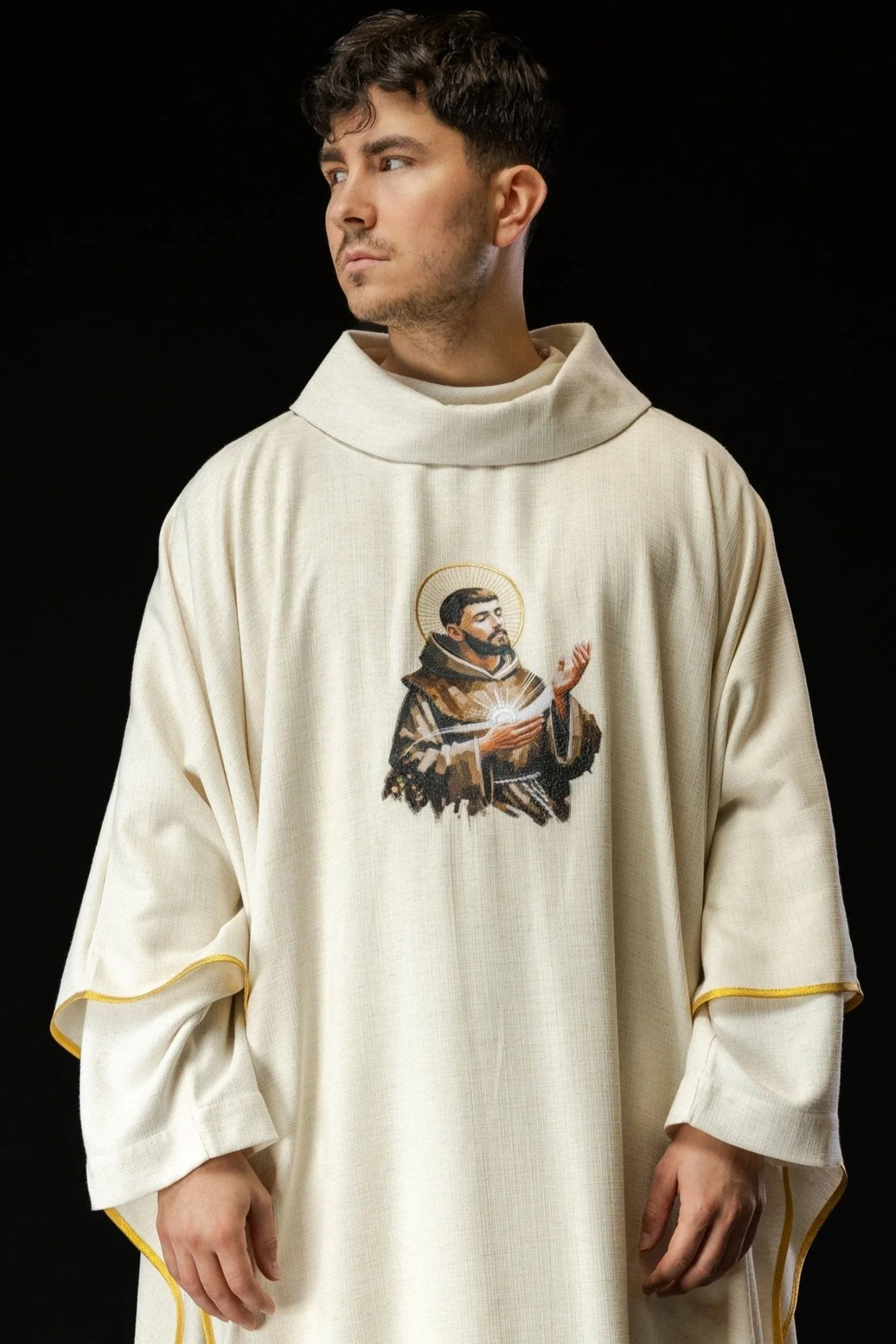 Chasuble embroidered with the image of St. Francis