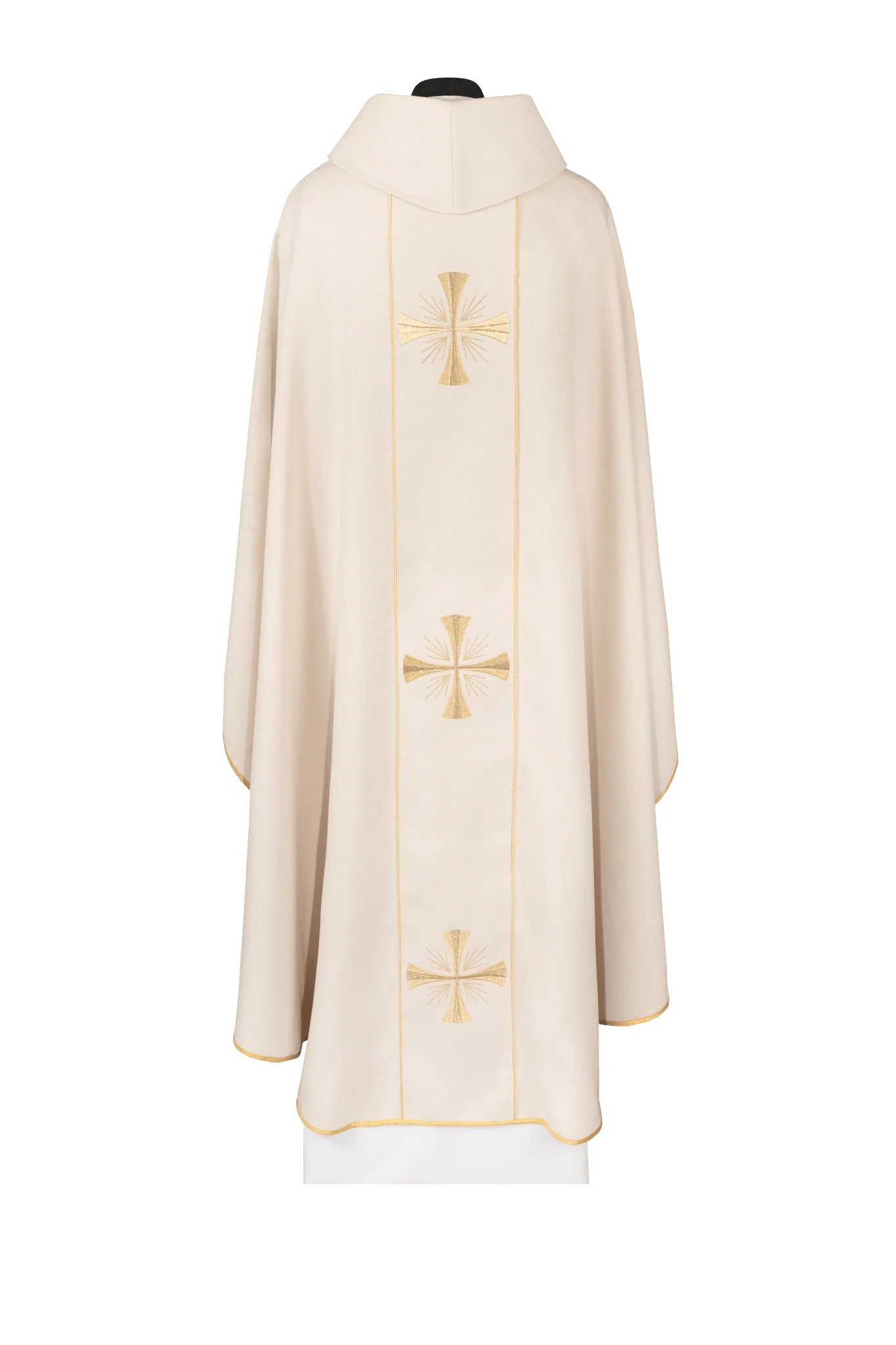 Chasuble with an ecru band and embroidered crosses - Image 2