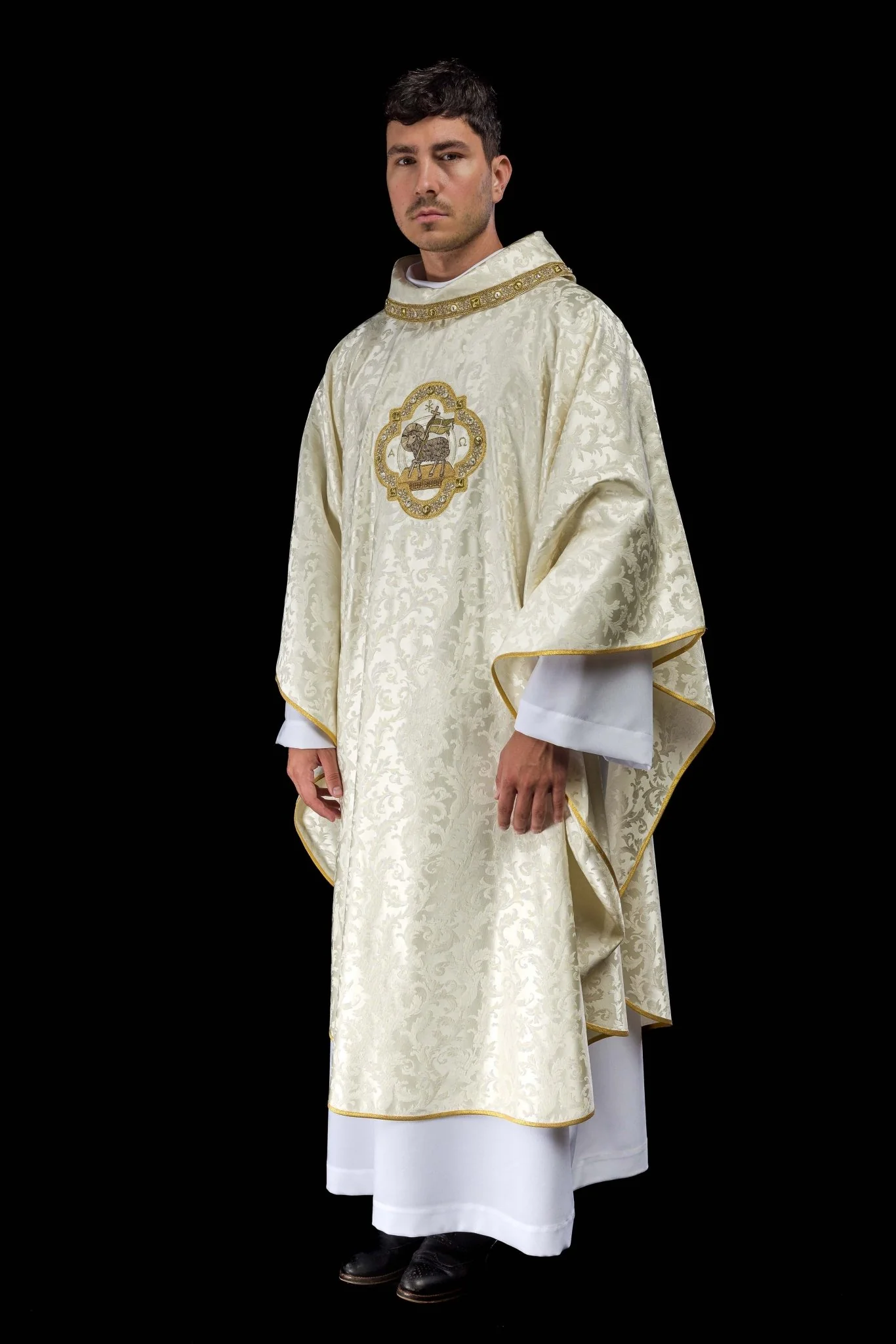 Chasuble with the Lamb of God for Easter made of decorative fabric - Image 8
