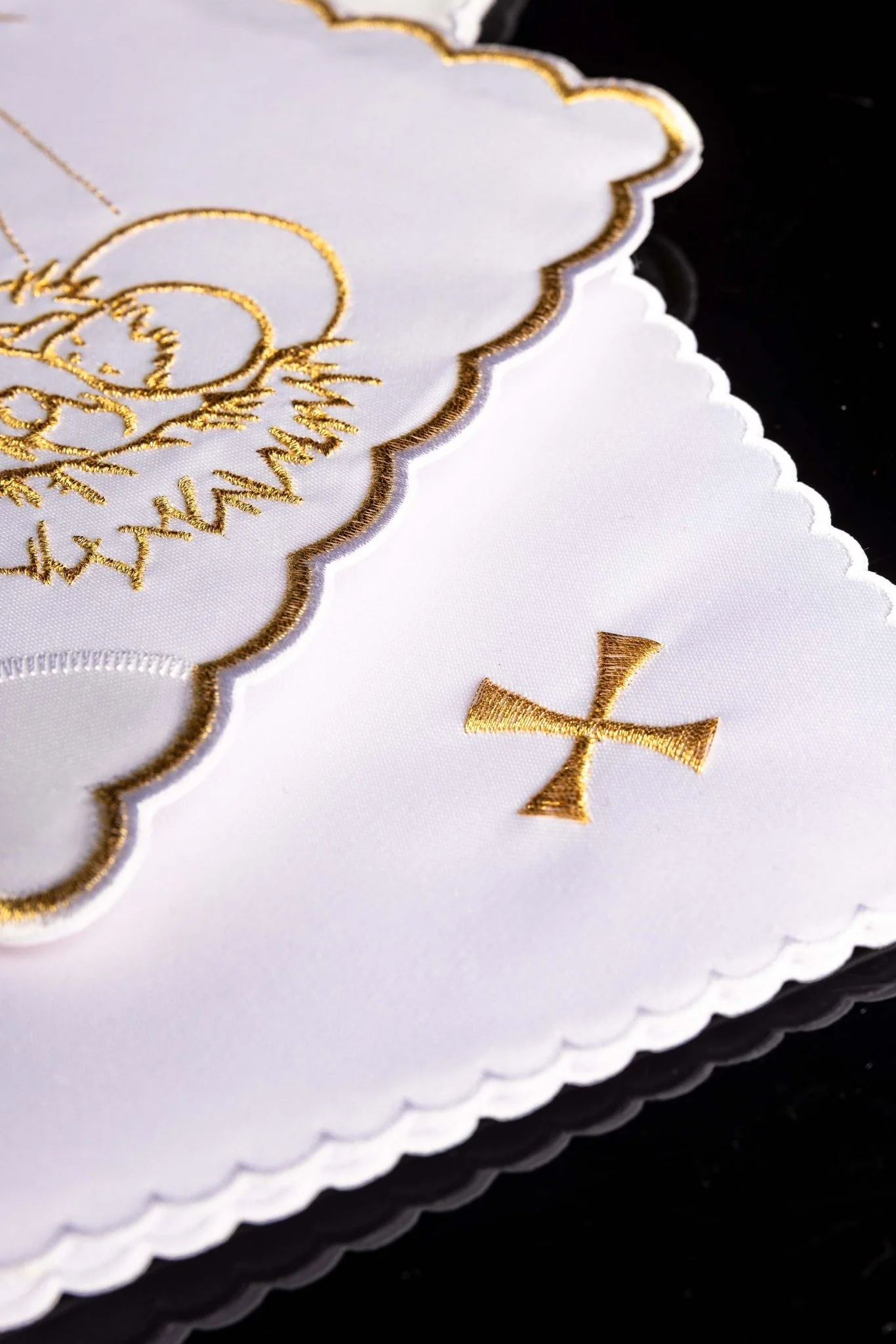 Christmas chalice linens set with embroidered Jesus child - Image 3