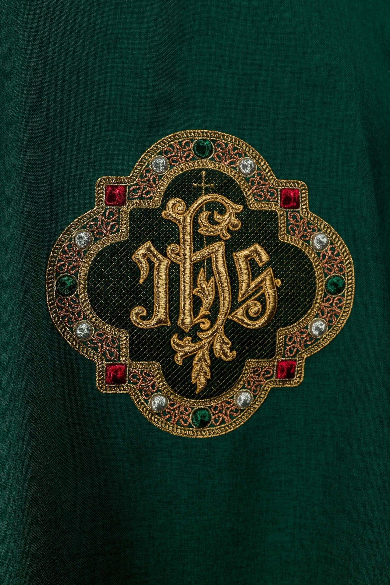 Dalmatic with IHS Symbol and Green Collar - Image 5