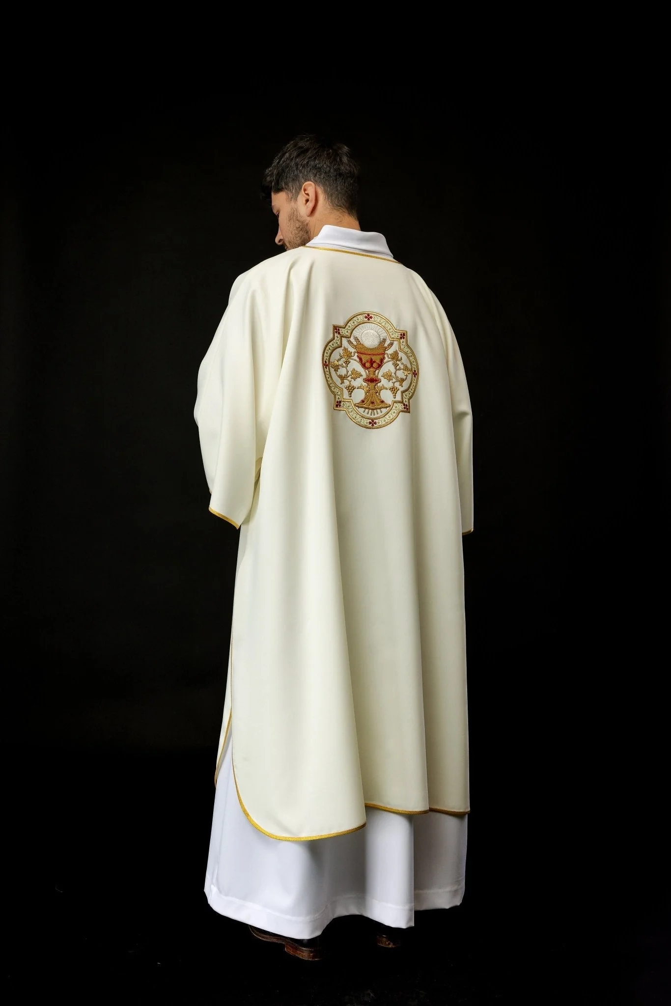 Deacons dalmatic with the Sacred Heart of Jesus and Eucharistic Chalice embroidery - Image 7