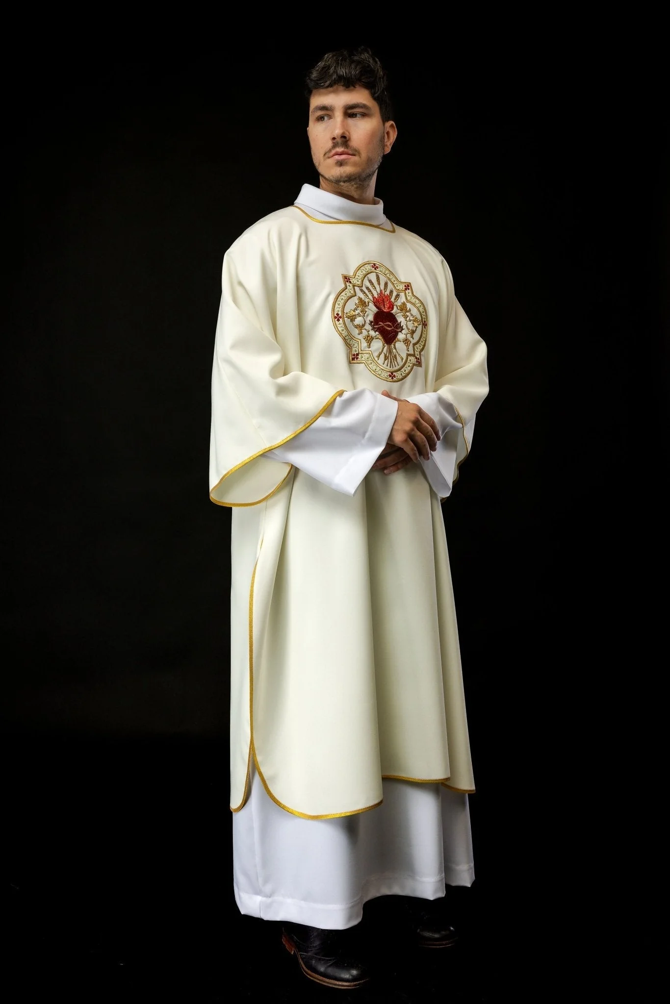 Deacons dalmatic with the Sacred Heart of Jesus and Eucharistic Chalice embroidery - Image 8
