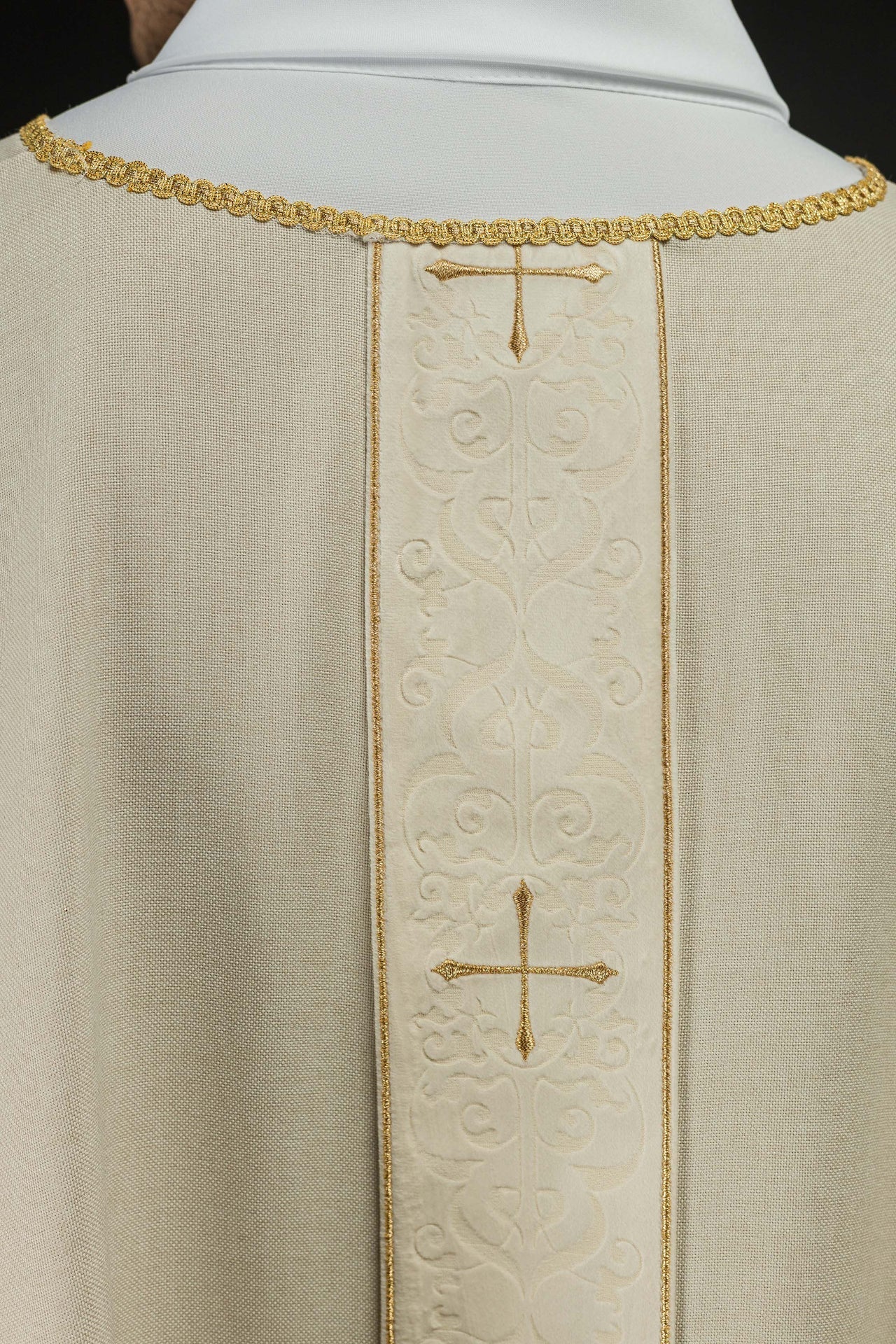 Ecru Chasuble with Embroidered Cross Band - Image 6