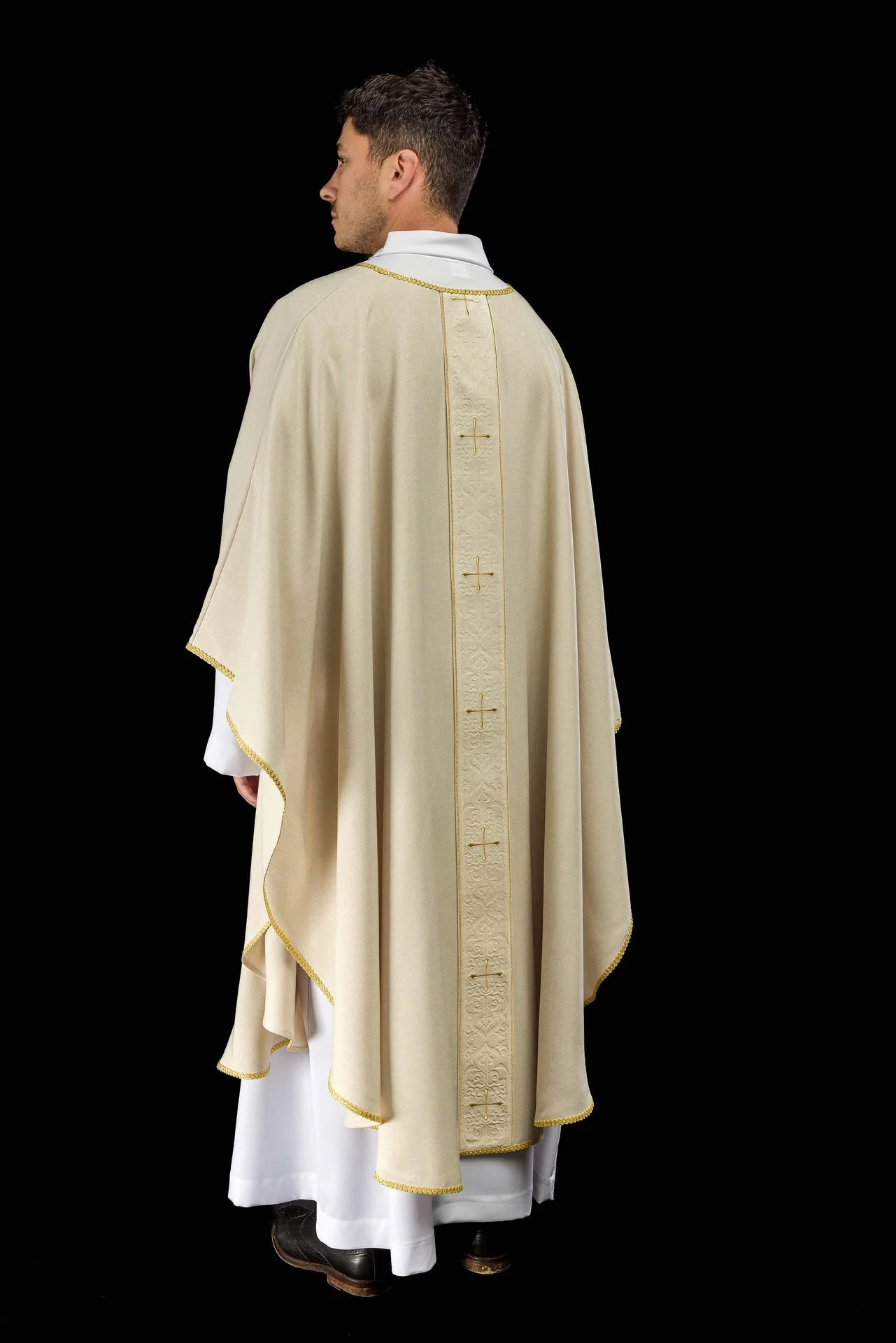 Ecru Chasuble with Embroidered Cross Band - Image 8