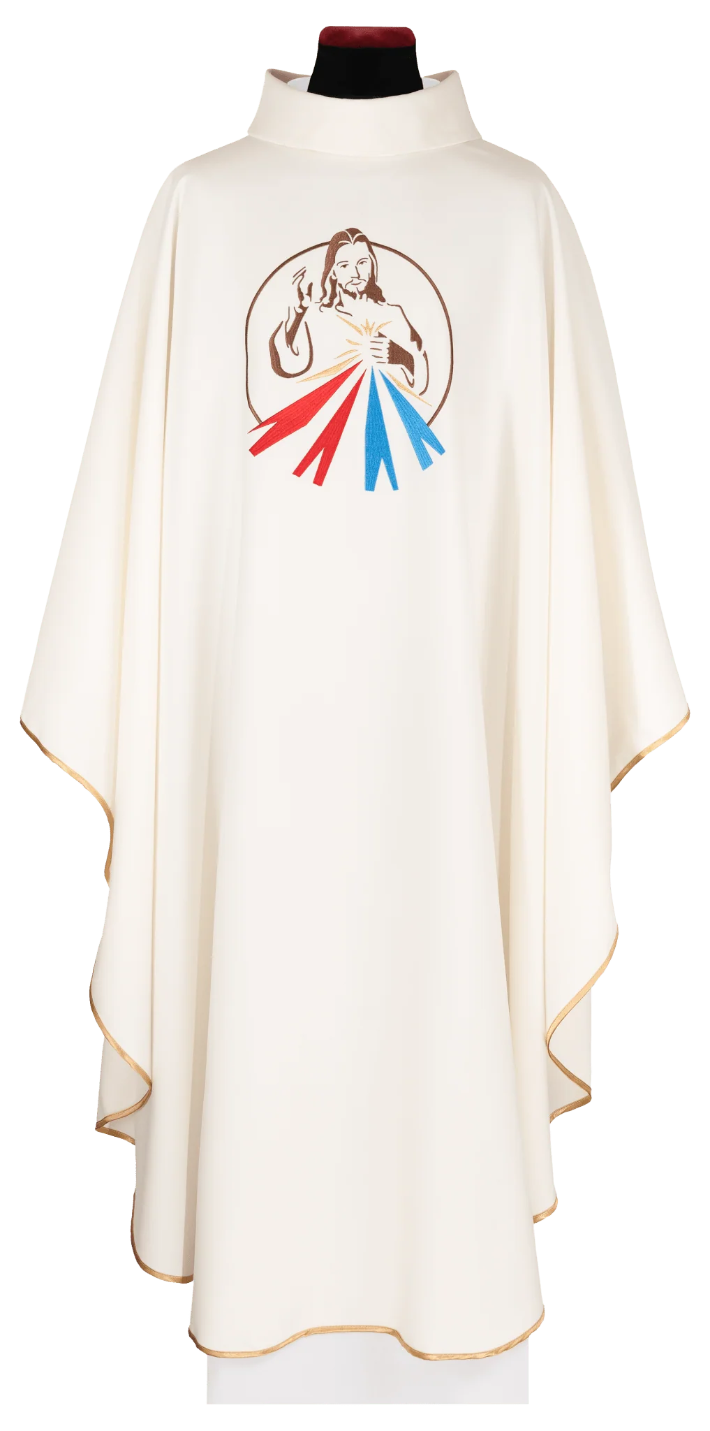 Ecru chasuble with the image of the Divine Mercy of Jesus