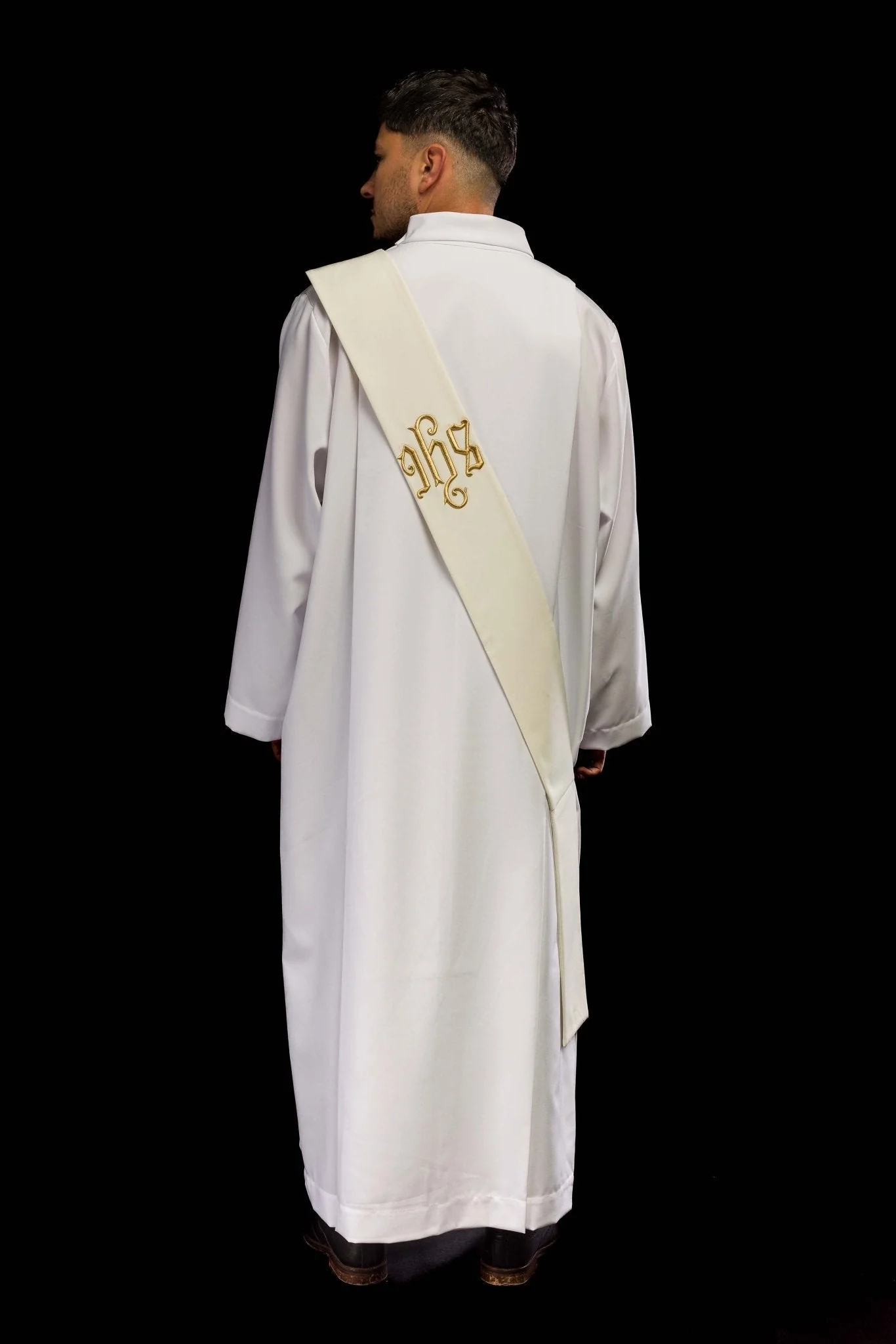 Ecru Deacon stole embroidered with a Cross - Image 5