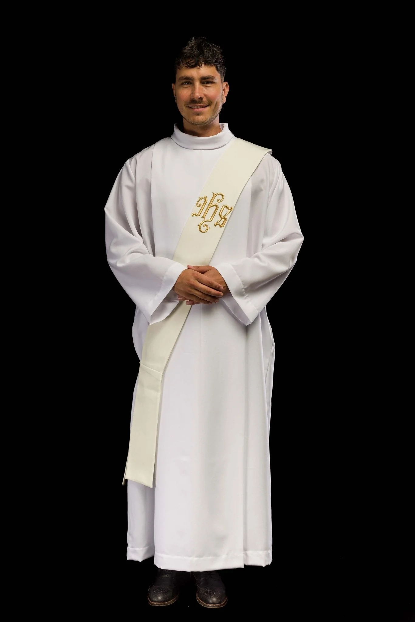 Ecru Deacon stole embroidered with a Cross - Image 7