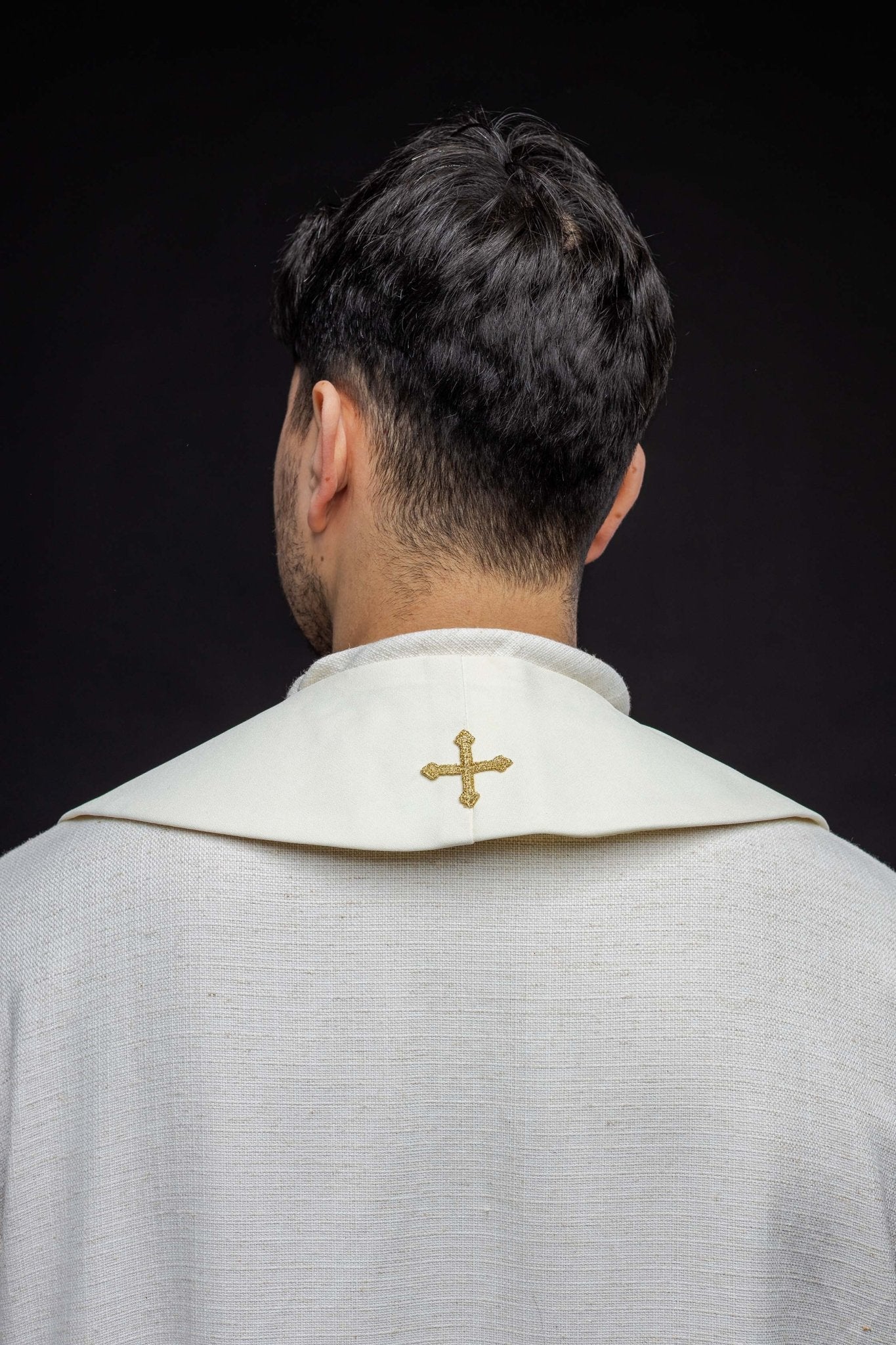 Ecru embroidered IHS and chalice stole - Image 6