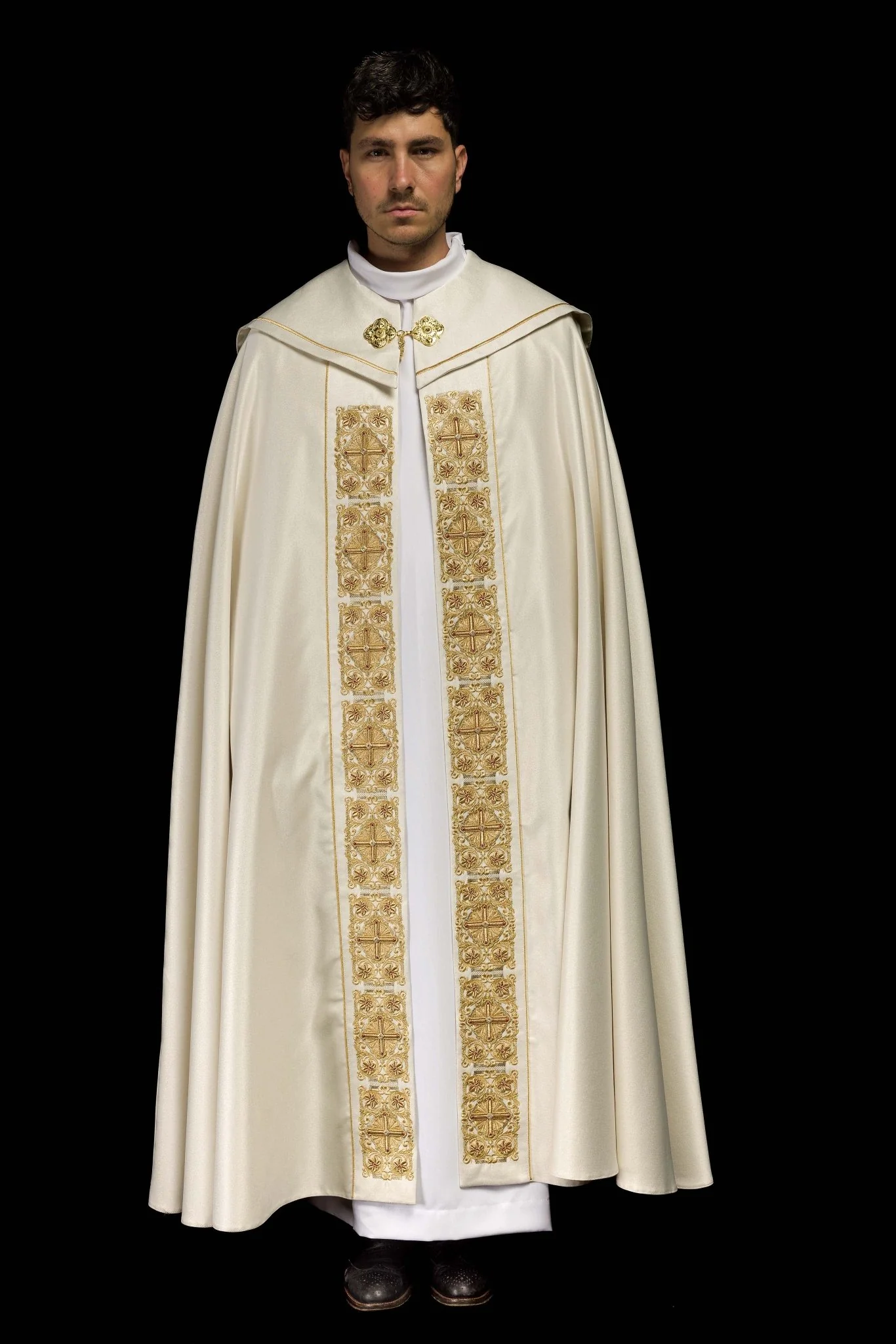 Gold liturgical cope decorated handmade - Image 6