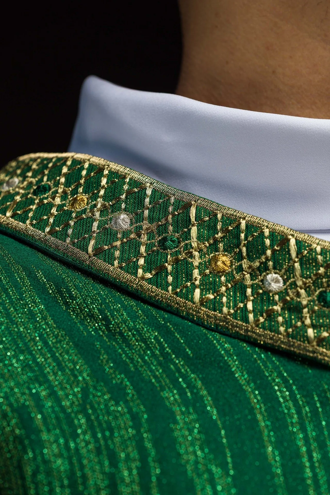 Green Chasuble with Embroidered Band and Collar - Image 6