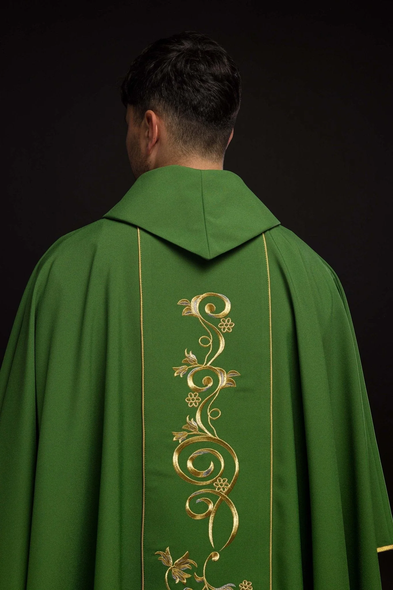 Green chasuble with the symbol of IHS - Image 6
