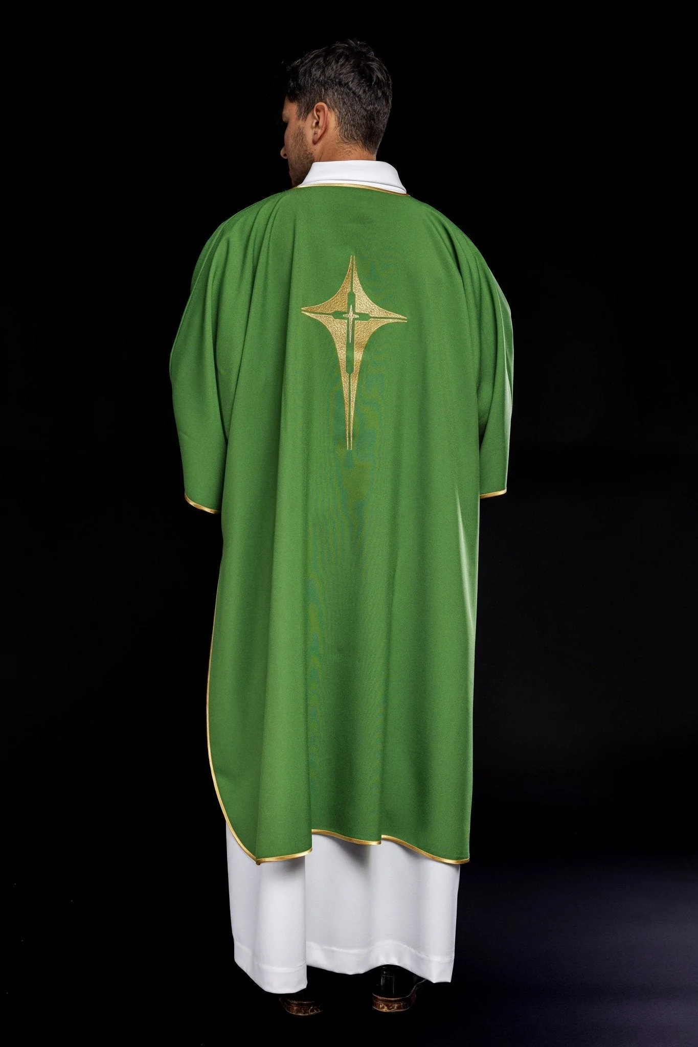 Green Dalmatic with Embroidered Gold Cross - Image 4