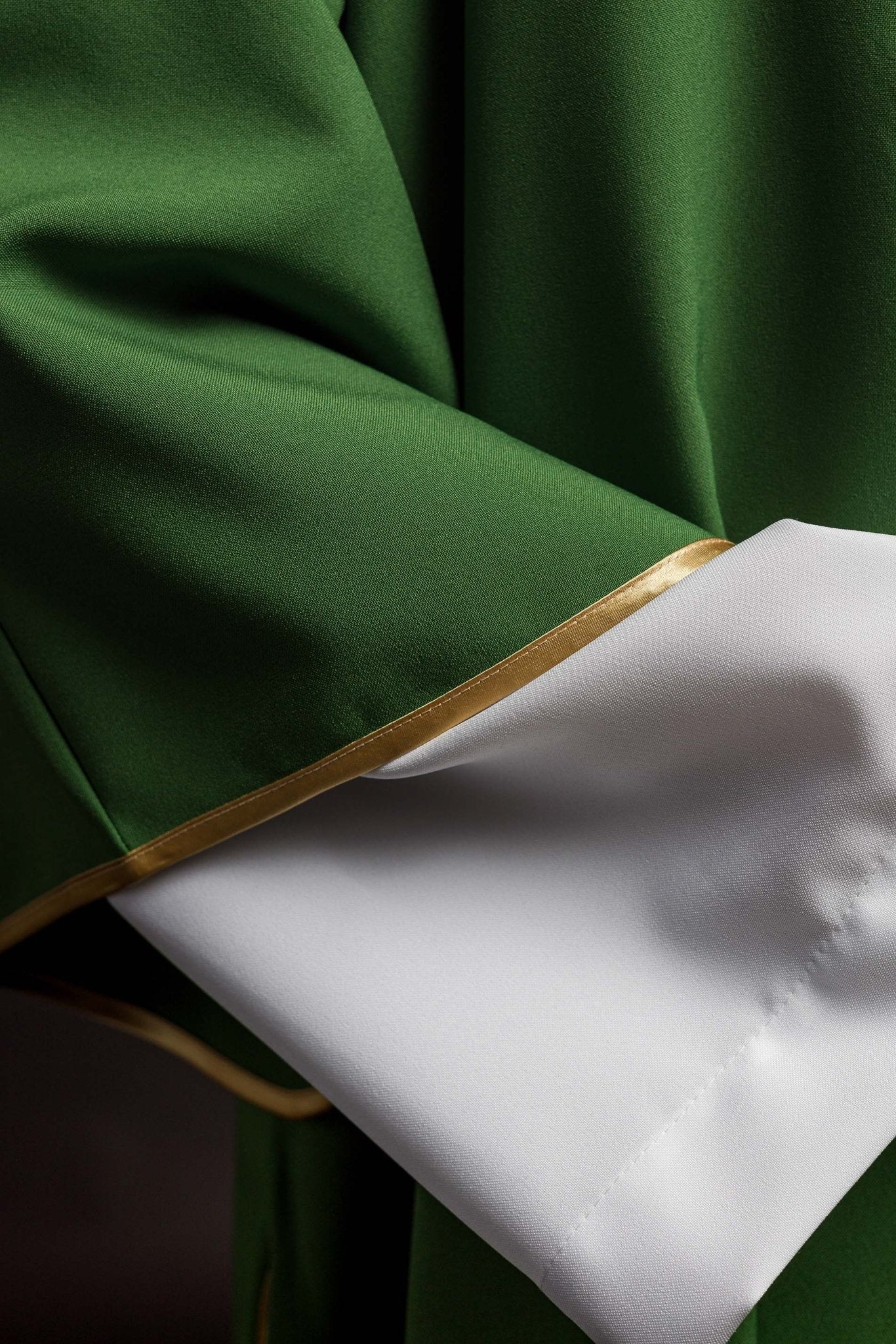 Green Dalmatic with Embroidered Gold IHS - Image 3