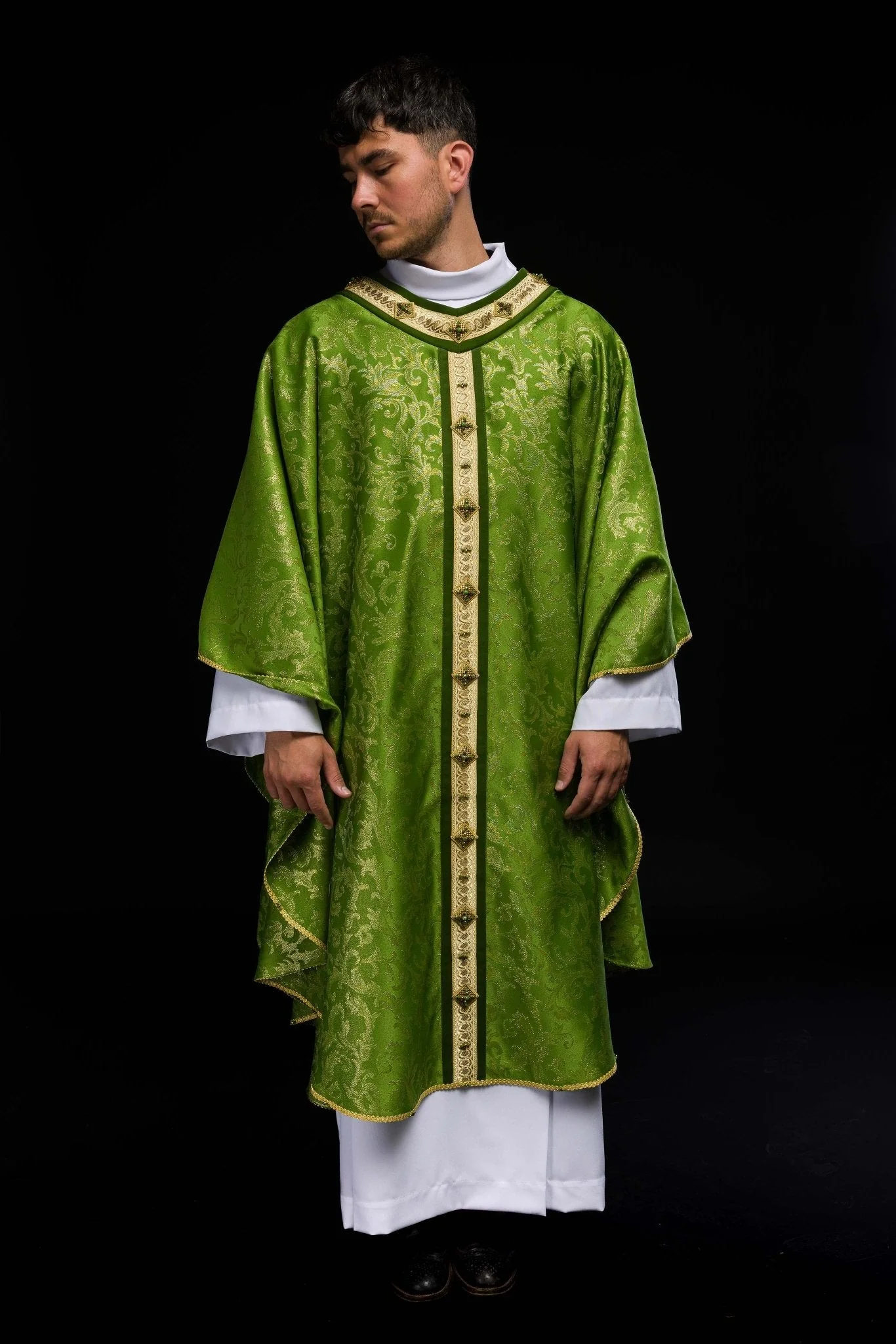 Handmade chasuble with natural stones Handmade 7003 - Image 2