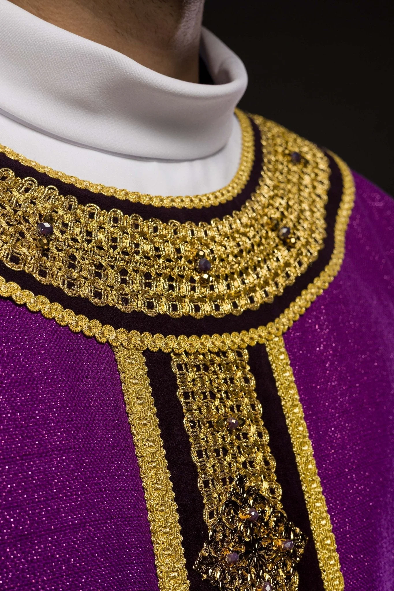 Handmade chasuble with natural stones Handmade 7001 - Image 3