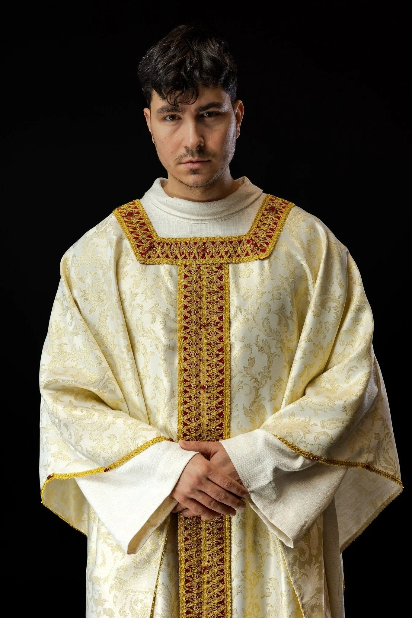 Handmade chasuble with natural stones Handmade 7009 - Image 11