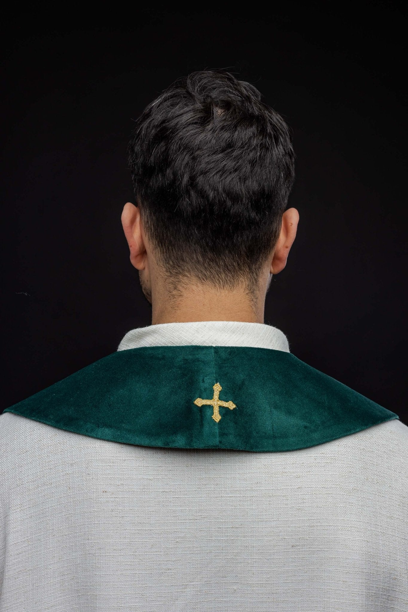 IHS green embroidered stole - Image 6