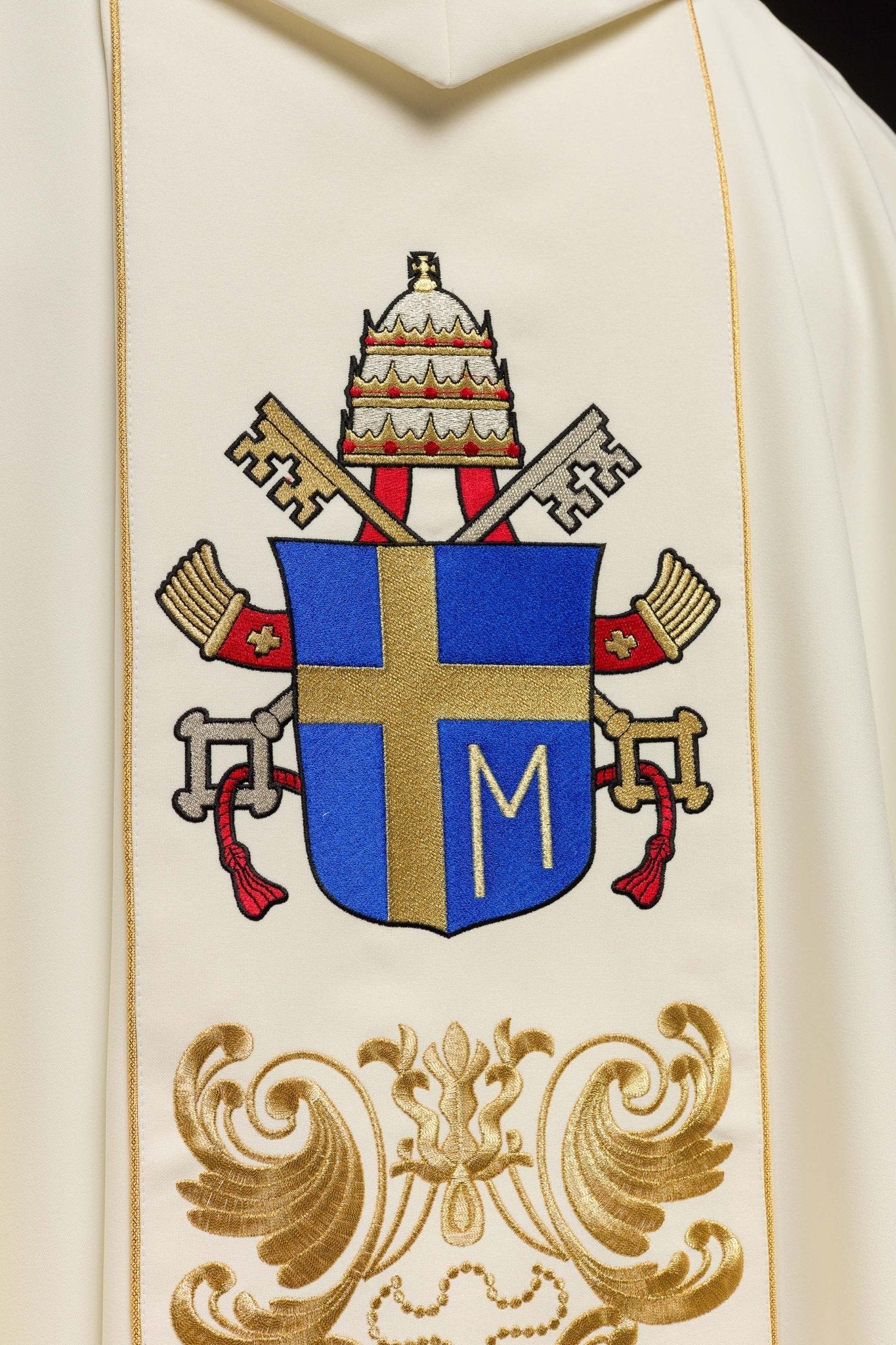 Liturgical Chasuble + Liturgical Stole Ecru - Image 7