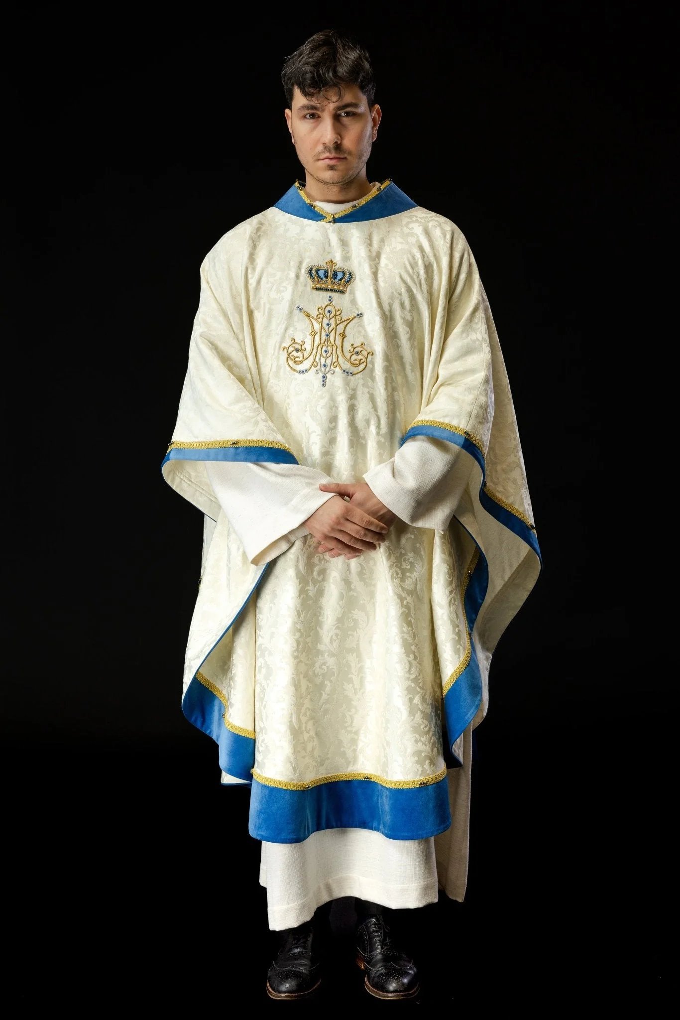 Marian chasuble made of Italian fabric Handmade 7006 - Image 10