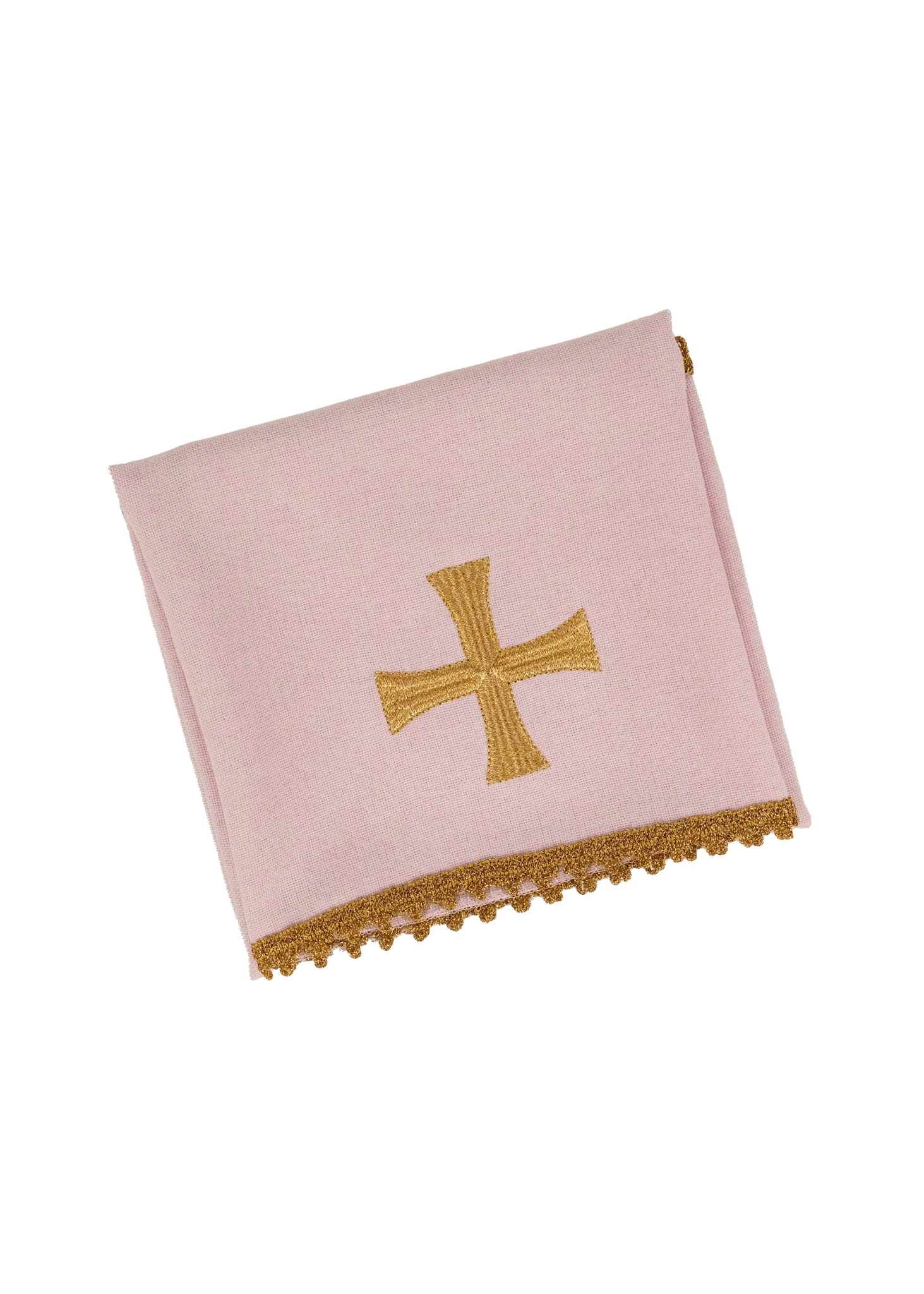 Pink chalice veil with symbol of the cross - Image 2