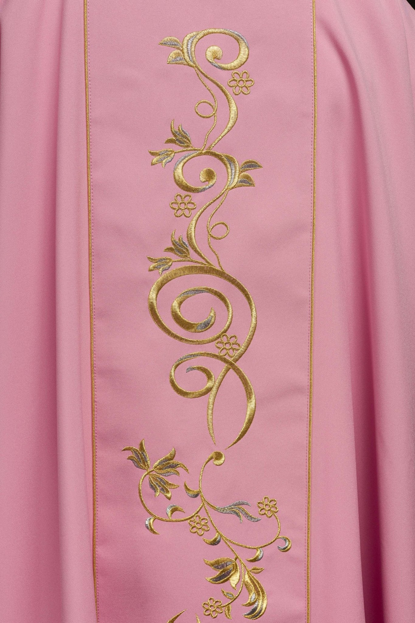 Pink dalmatic with embroidered IHS band - Image 4