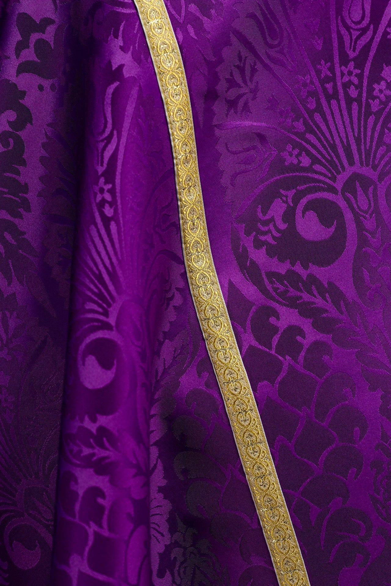 Plain Purple Roman Cope Made of Jacquard Fabric - Image 5