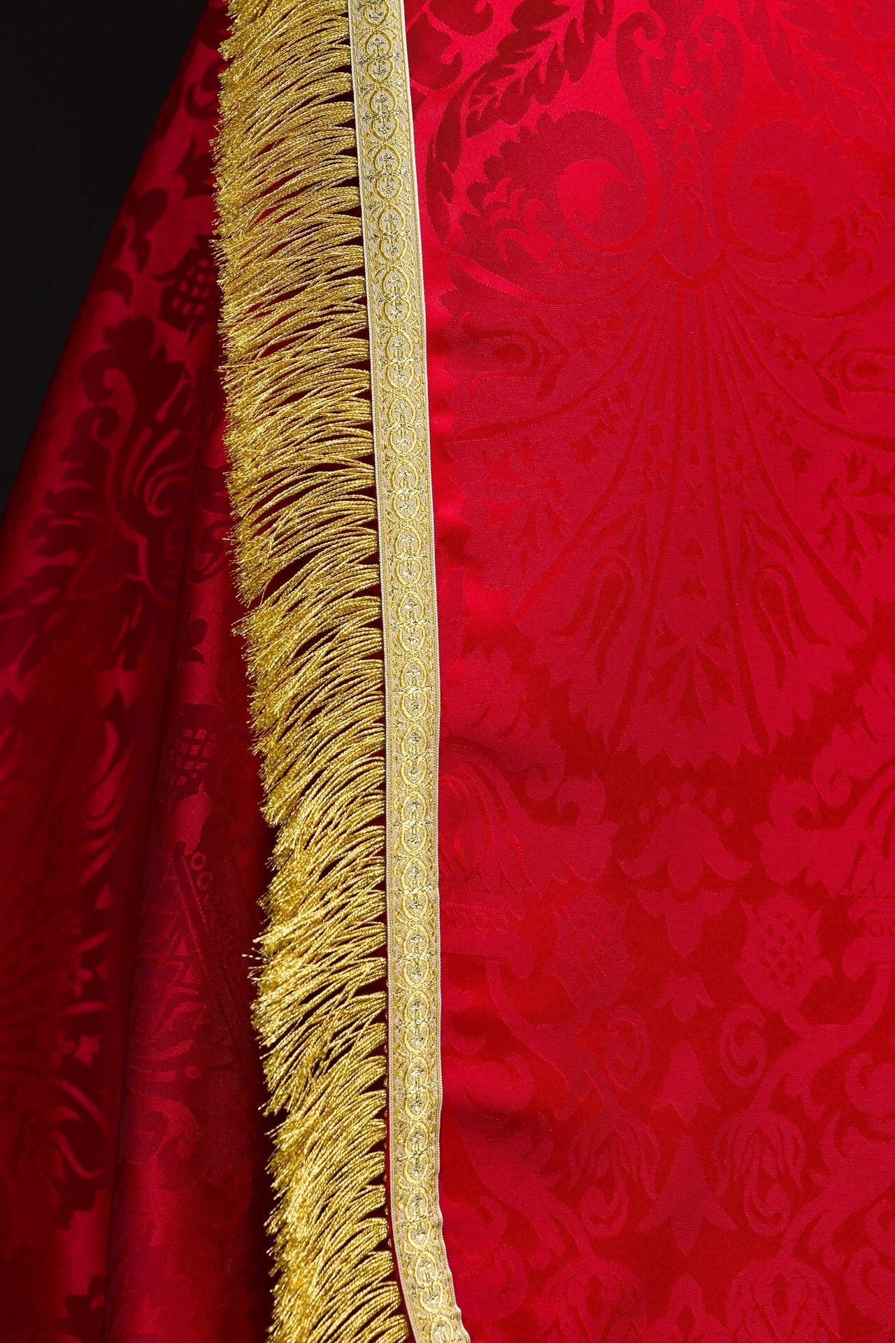 Plain Red Roman Cope Made of Jacquard Fabric - Image 7