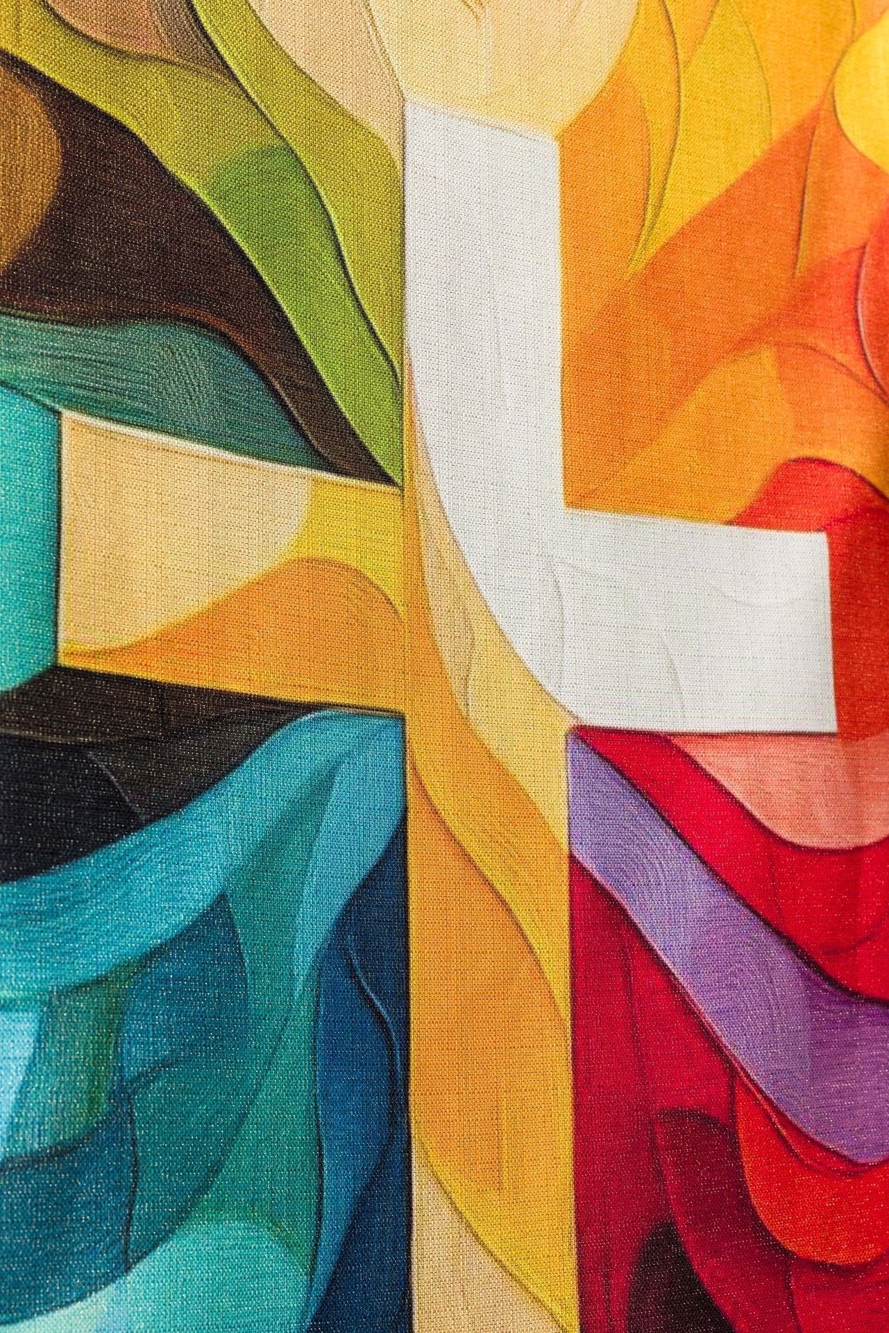 Printed lectern cloth multicolour with a cross motif - Image 2