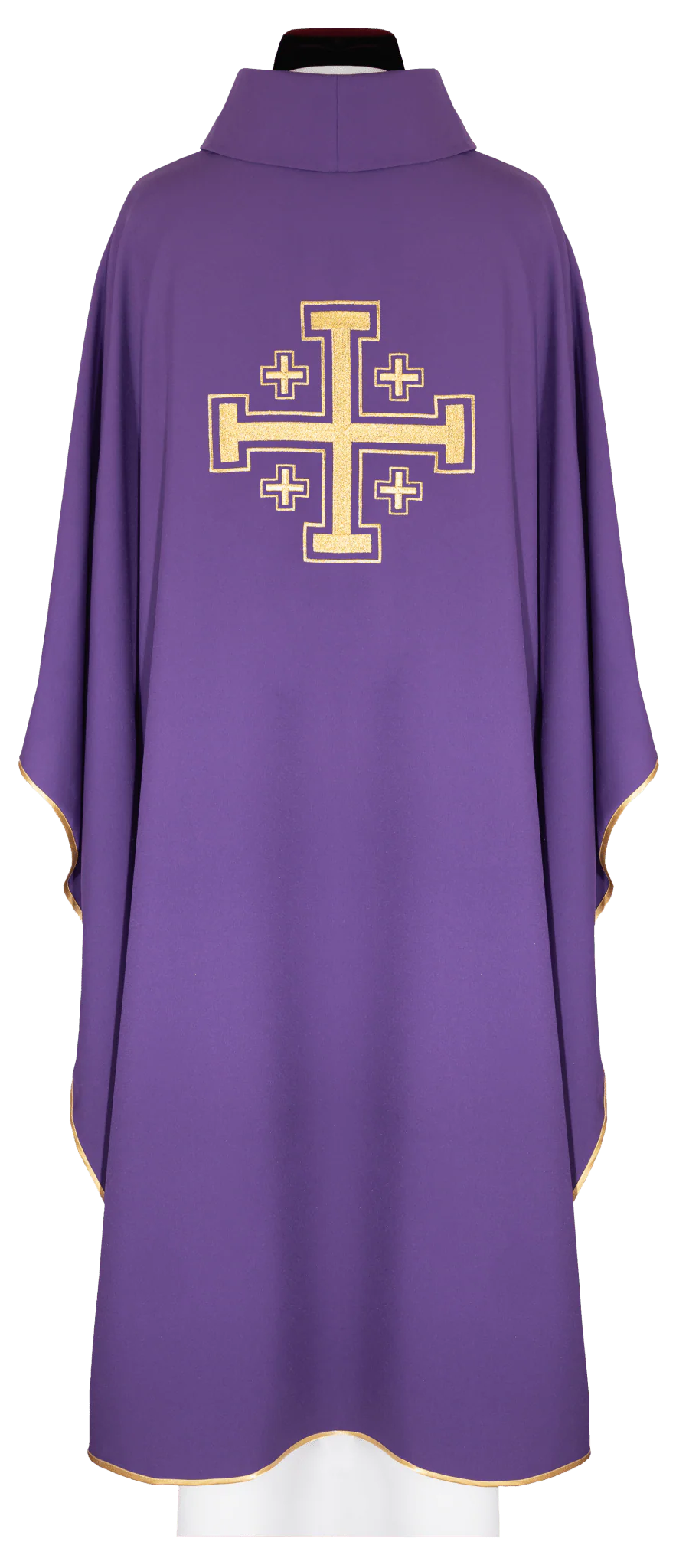 Purple chasuble embroidered with a cross motif - Image 2