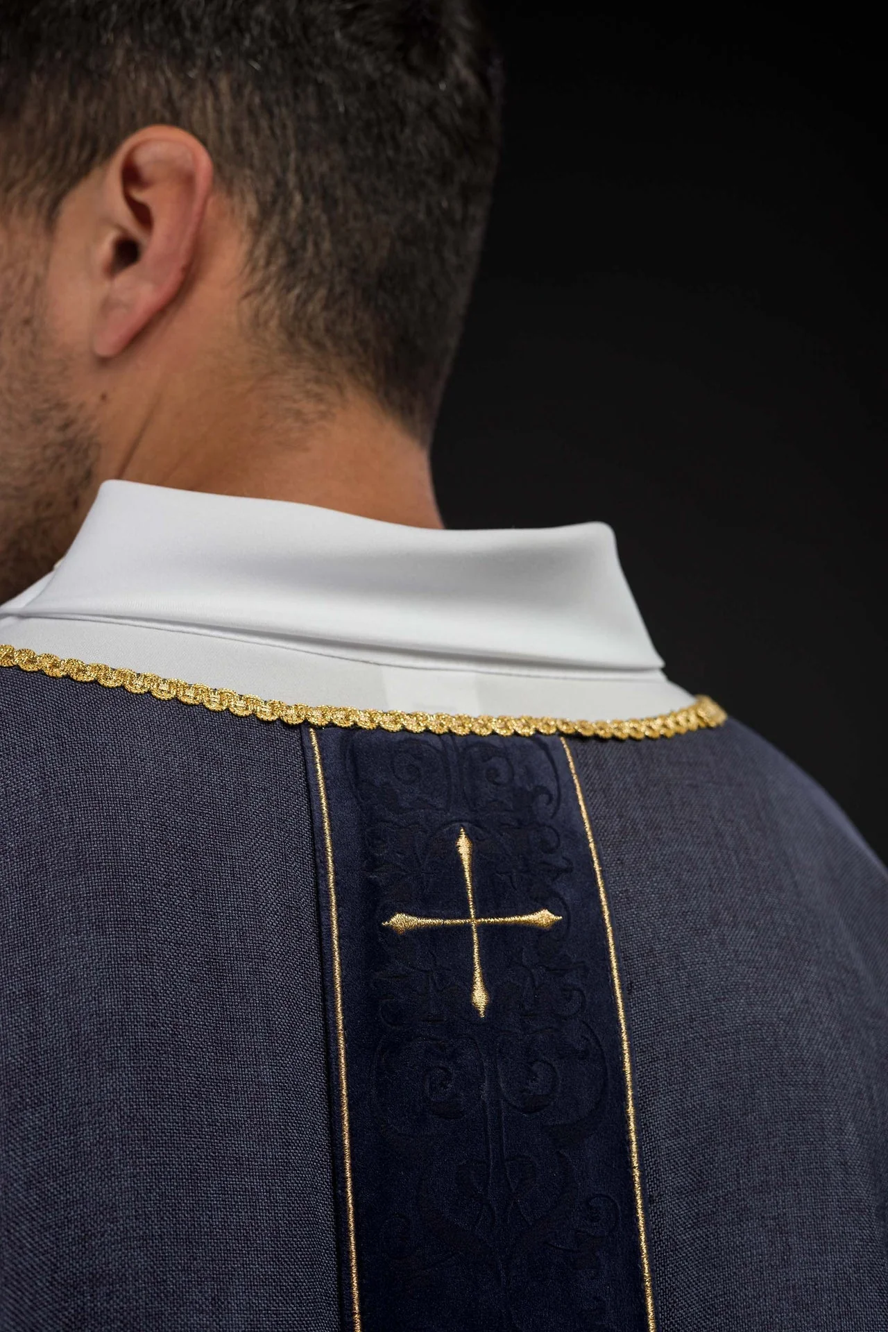 Purple Chasuble with Embroidered Cross Band - Image 5