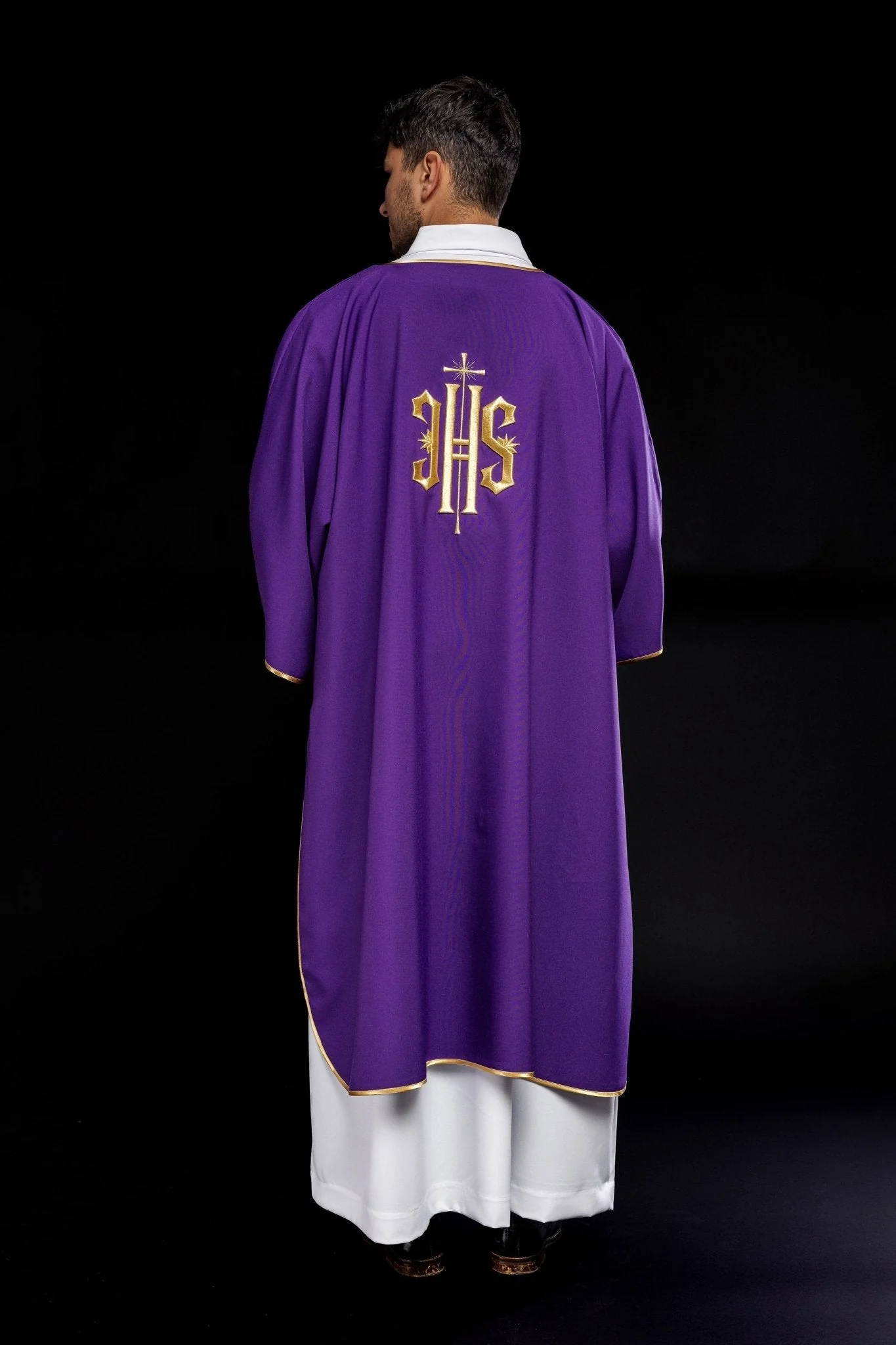 Purple Dalmatic with Embroidered Gold IHS - Image 5
