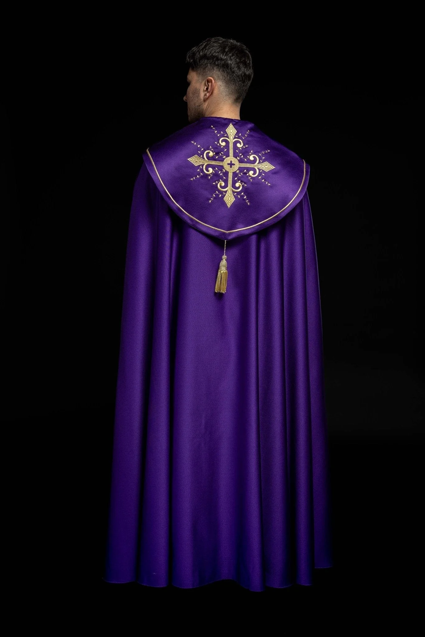 Purple priests cope emboidered - Image 6