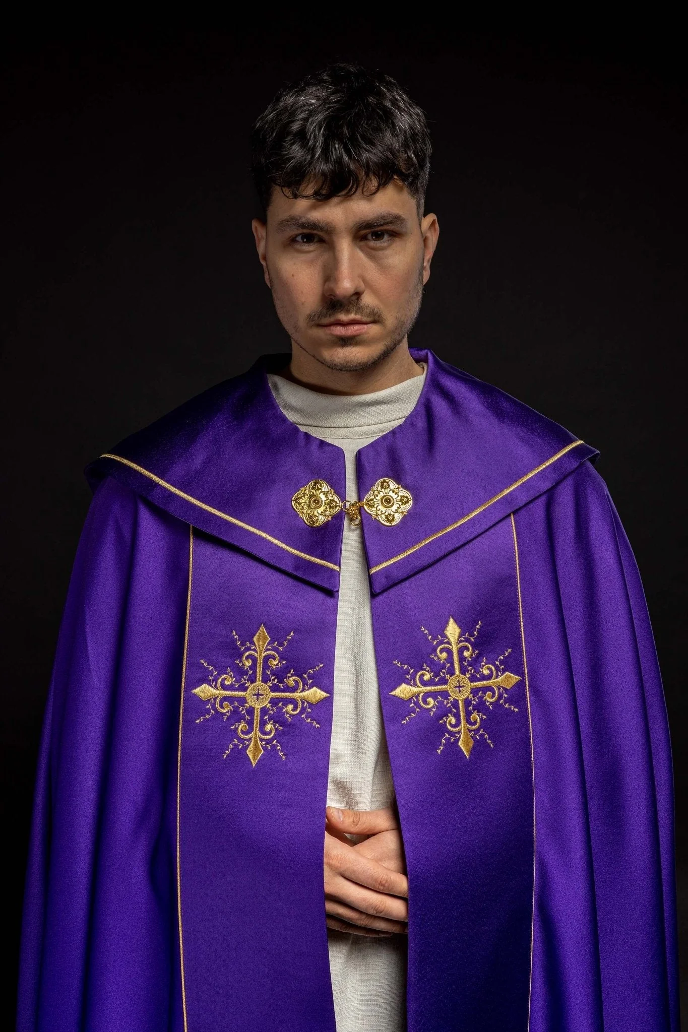 Purple priests cope emboidered - Image 8