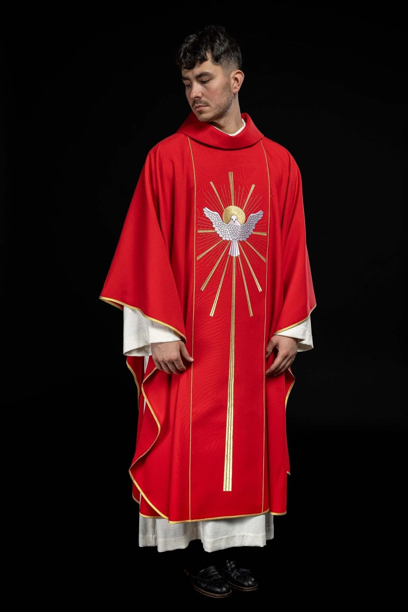 Red Chasuble with Holy Spirit symbol - Image 2