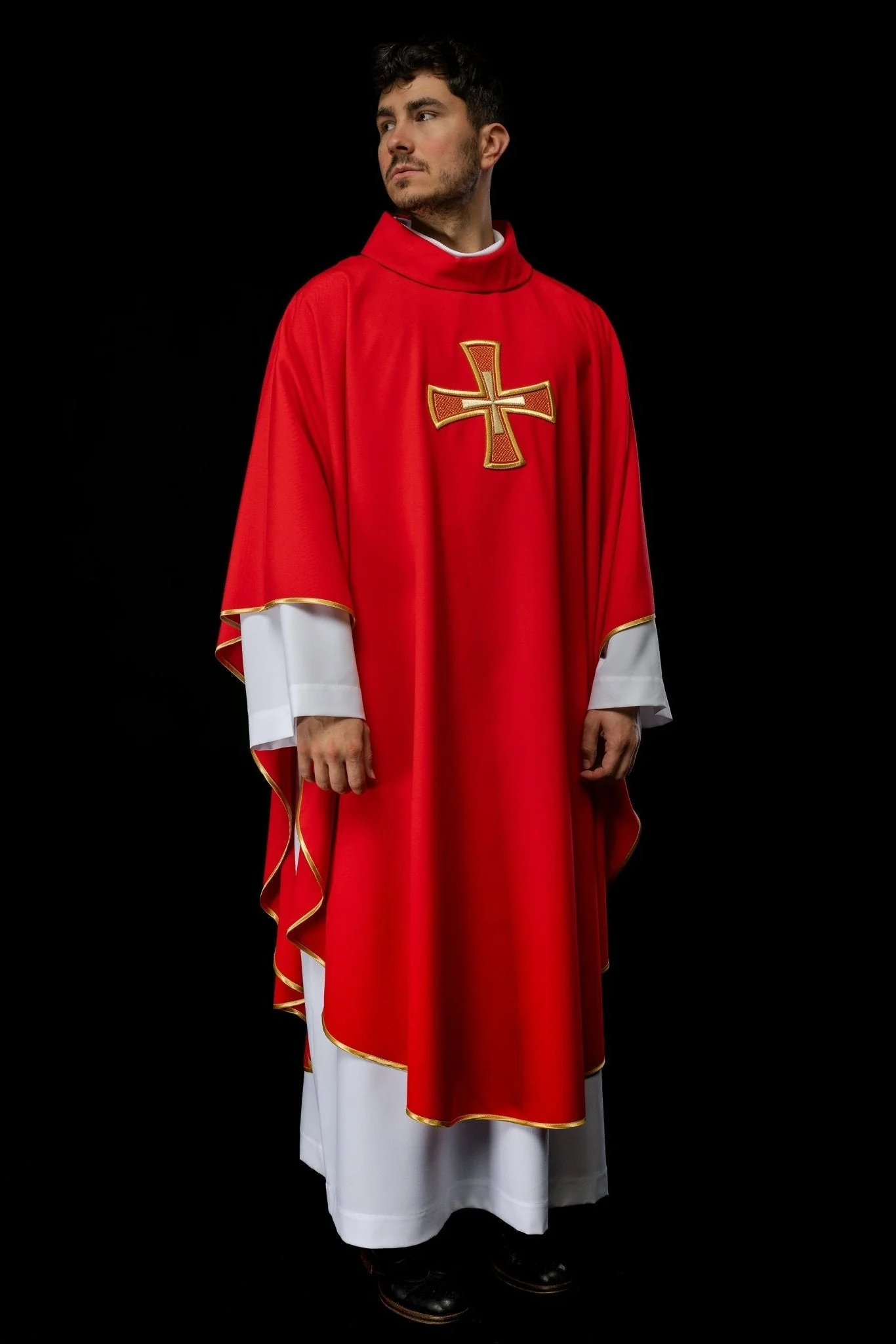 Red chasuble with mosaic red cross - Image 2