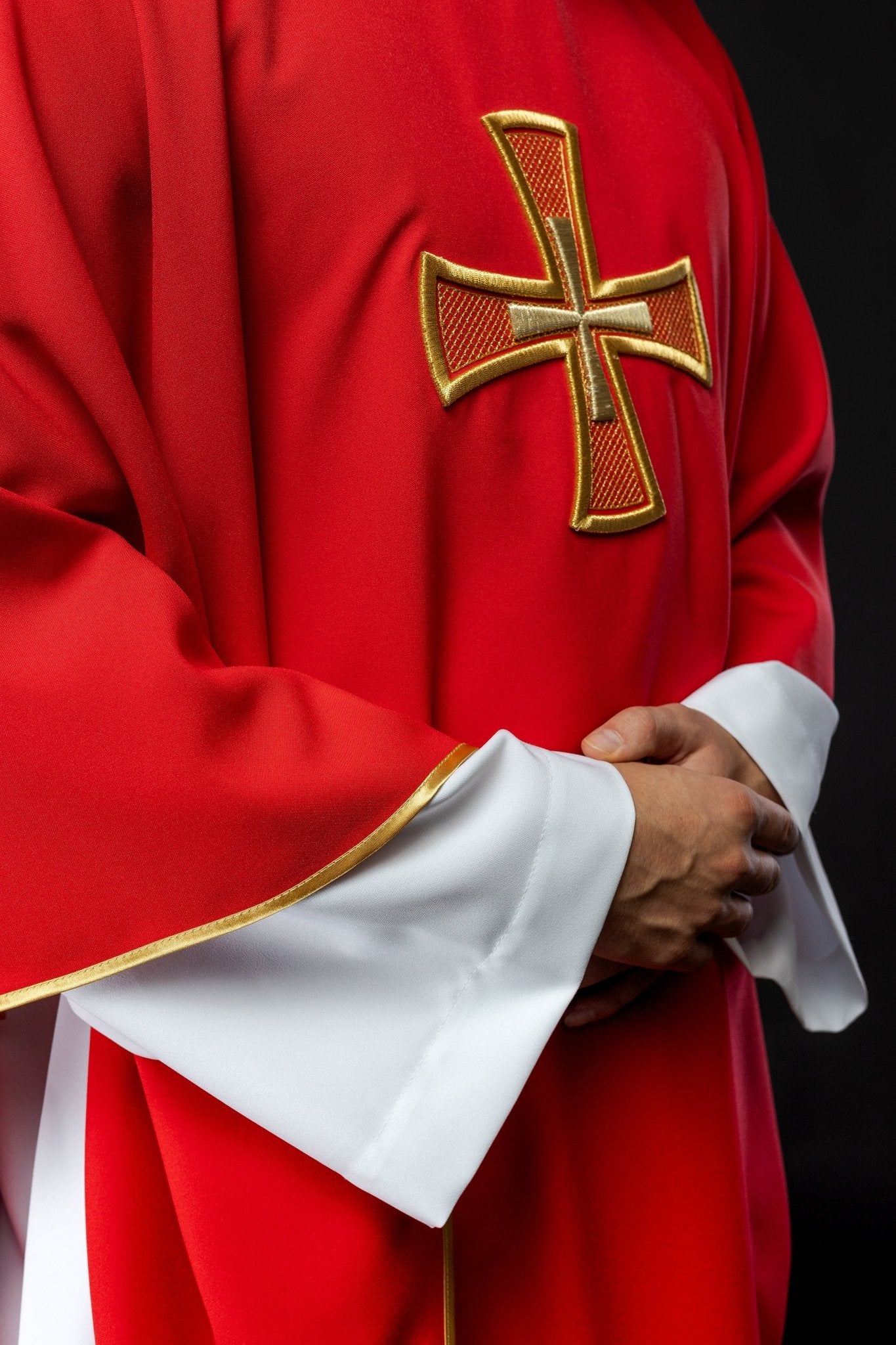 Red chasuble with mosaic red cross - Image 4