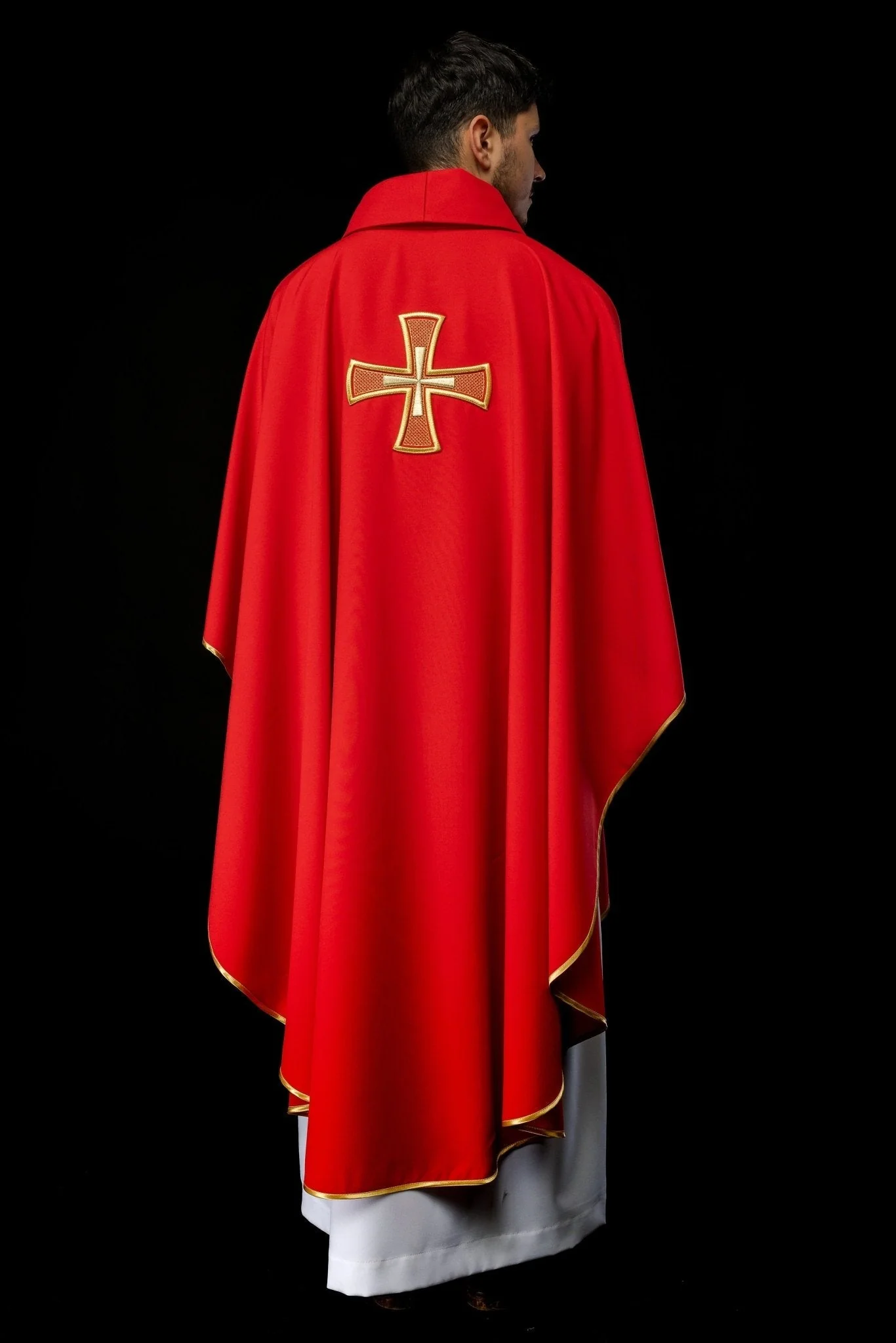 Red chasuble with mosaic red cross - Image 6