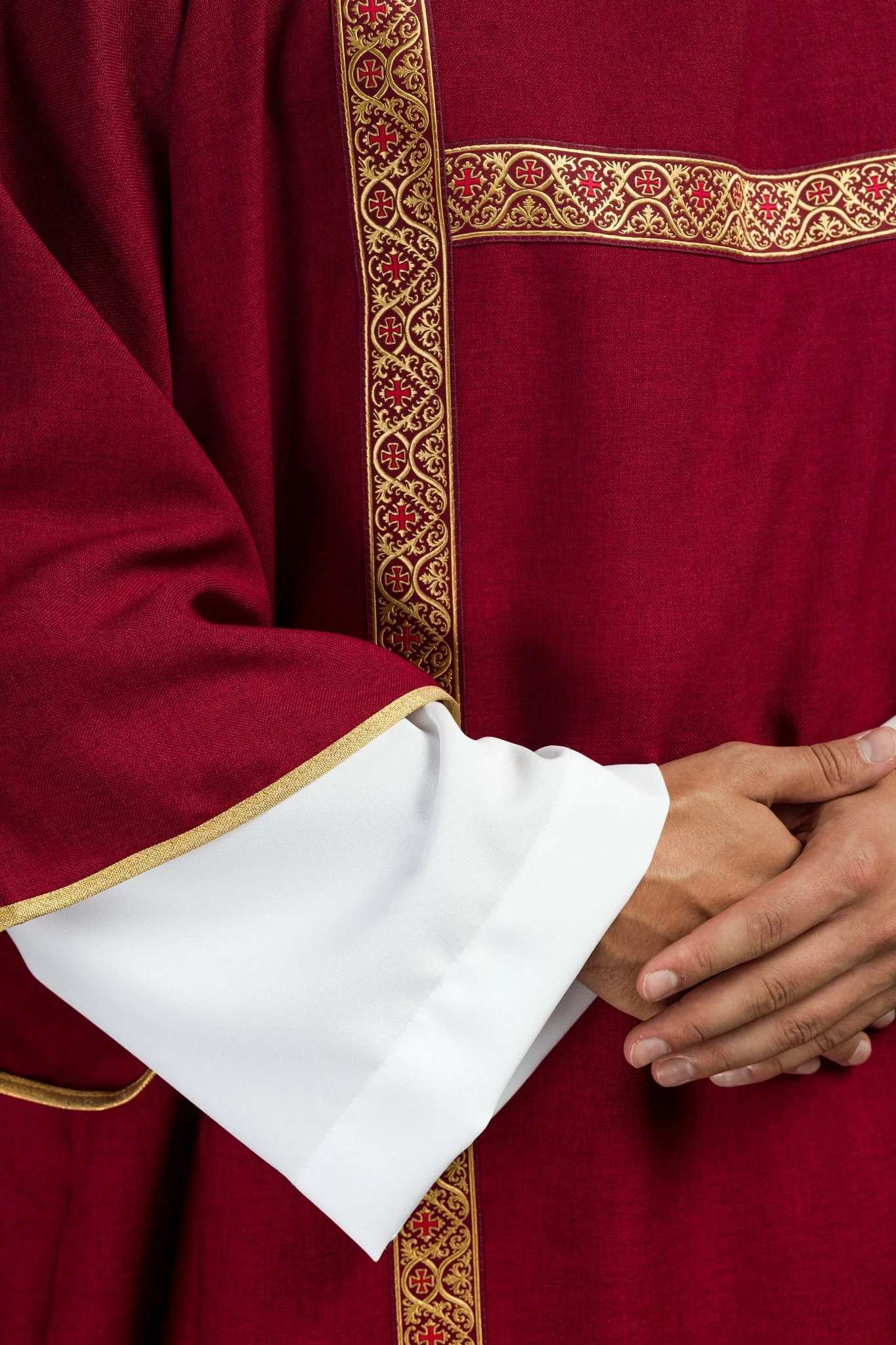 Red dalmatic decorated with gold jacquard ribbons - Image 5