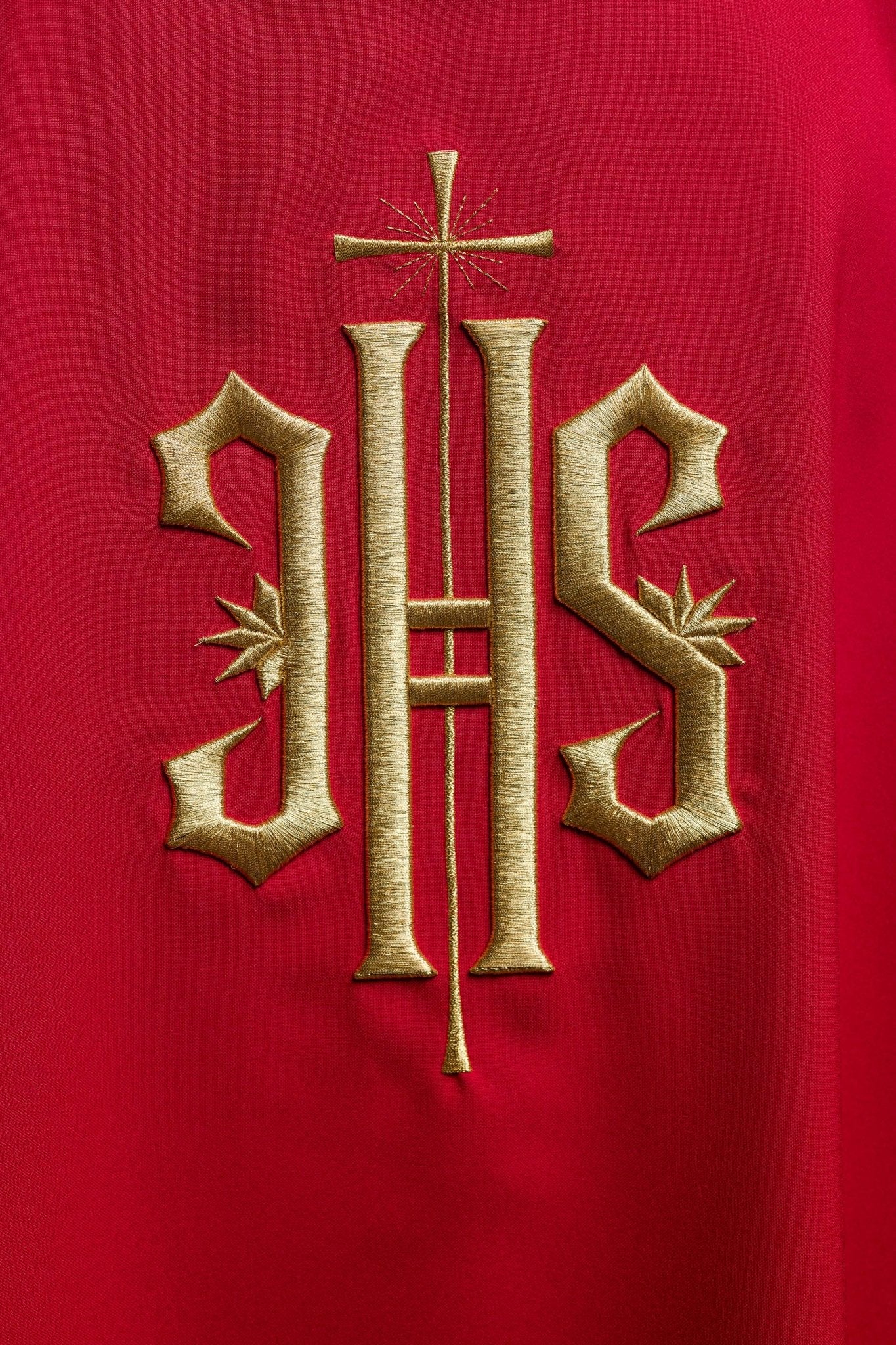 Red Dalmatic with Embroidered Gold IHS - Image 4